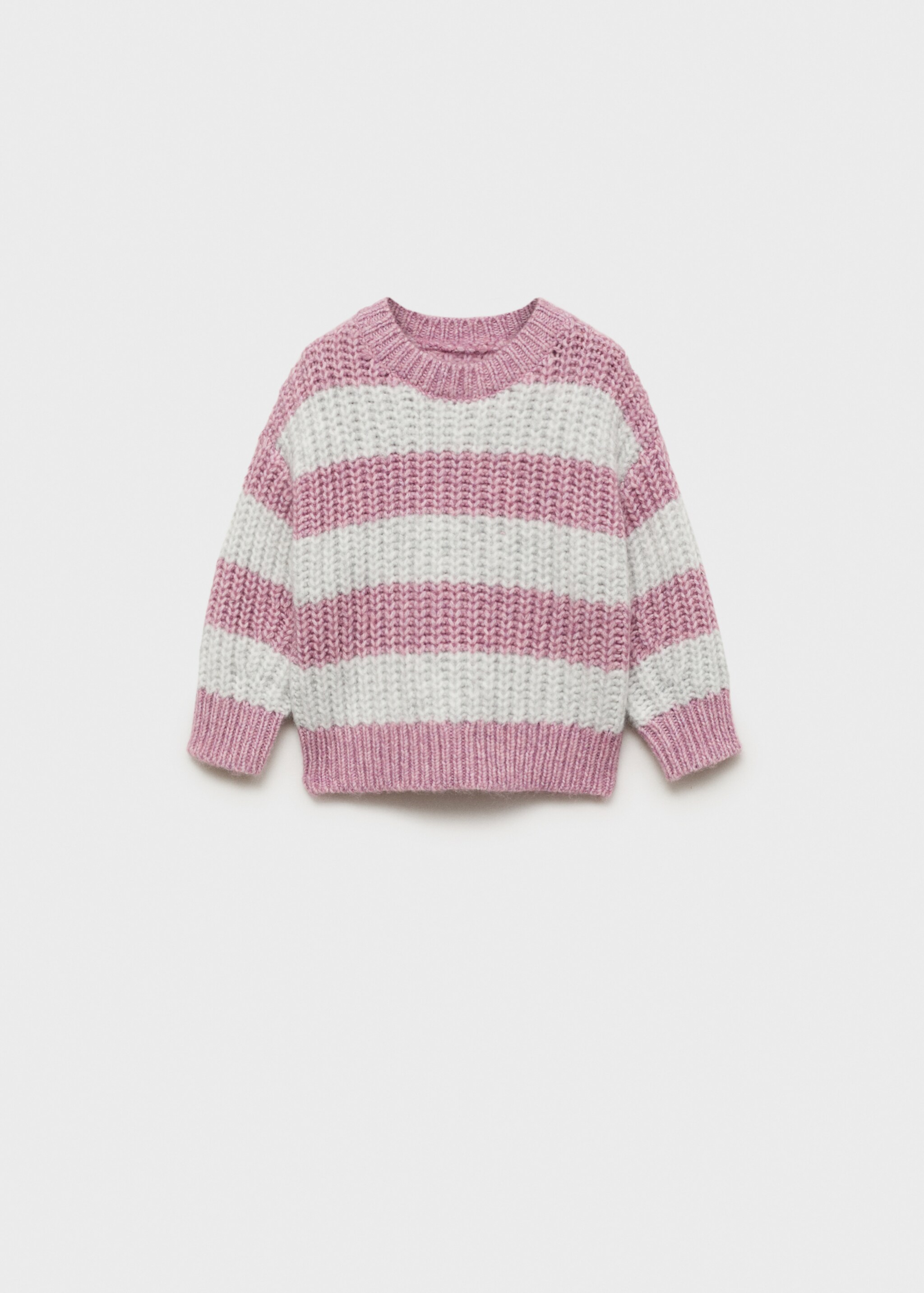 Striped rib sweater - Article without model, Pink. Ref: 87030648-00.