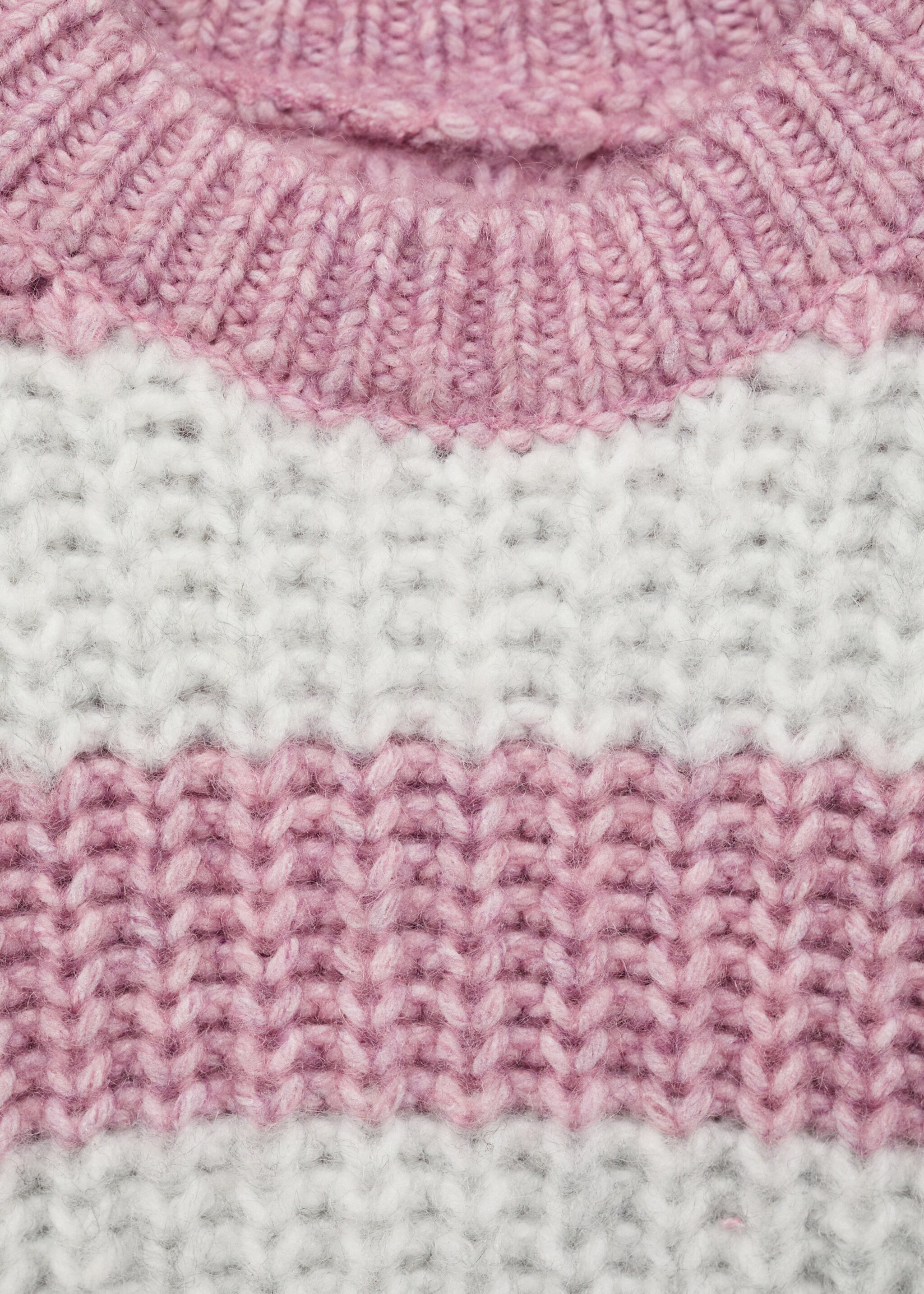 Striped rib sweater - Details of the article 8, Pink. Ref: 87030648-00.