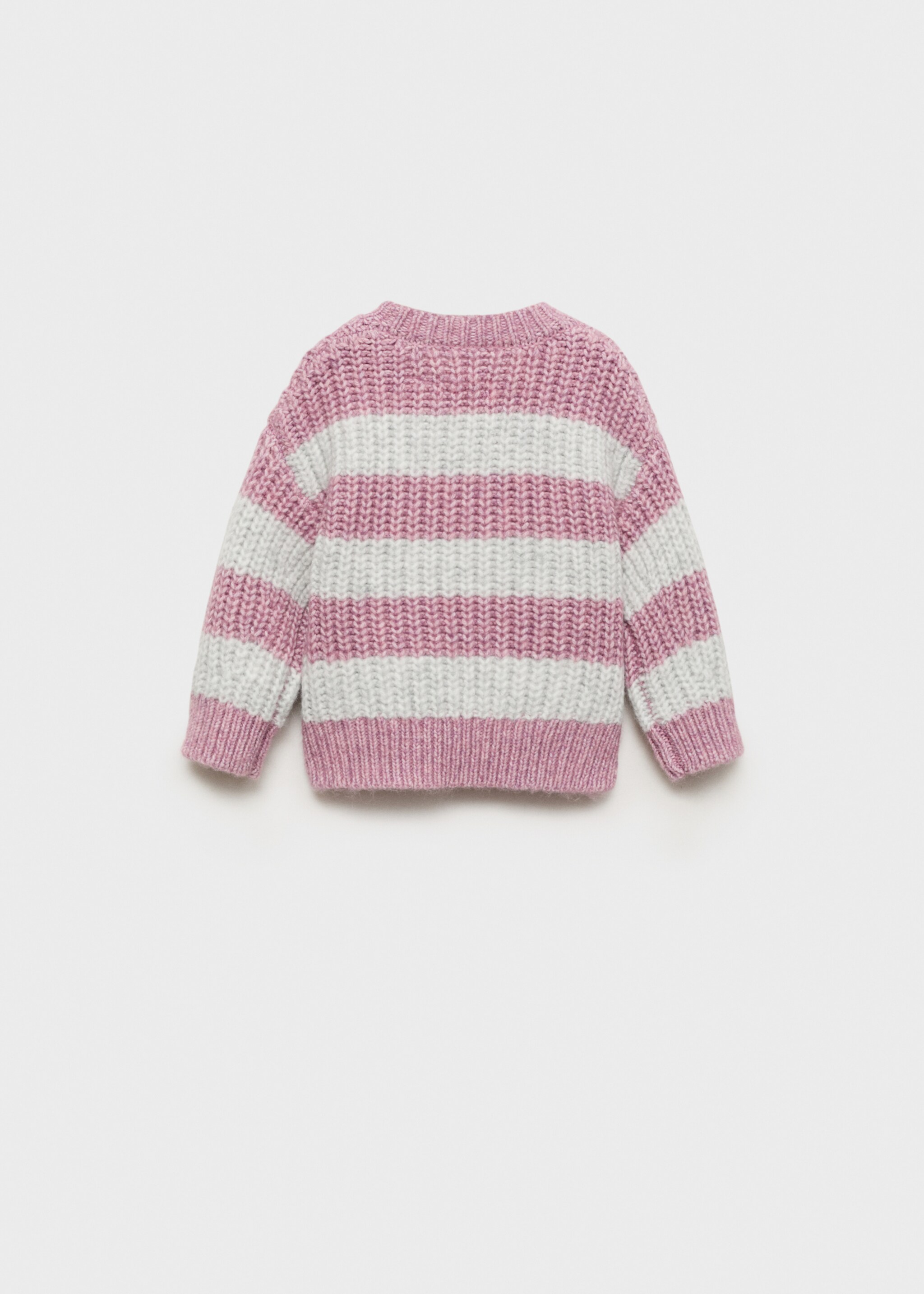 Striped rib sweater - Reverse of the article, Pink. Ref: 87030648-00.