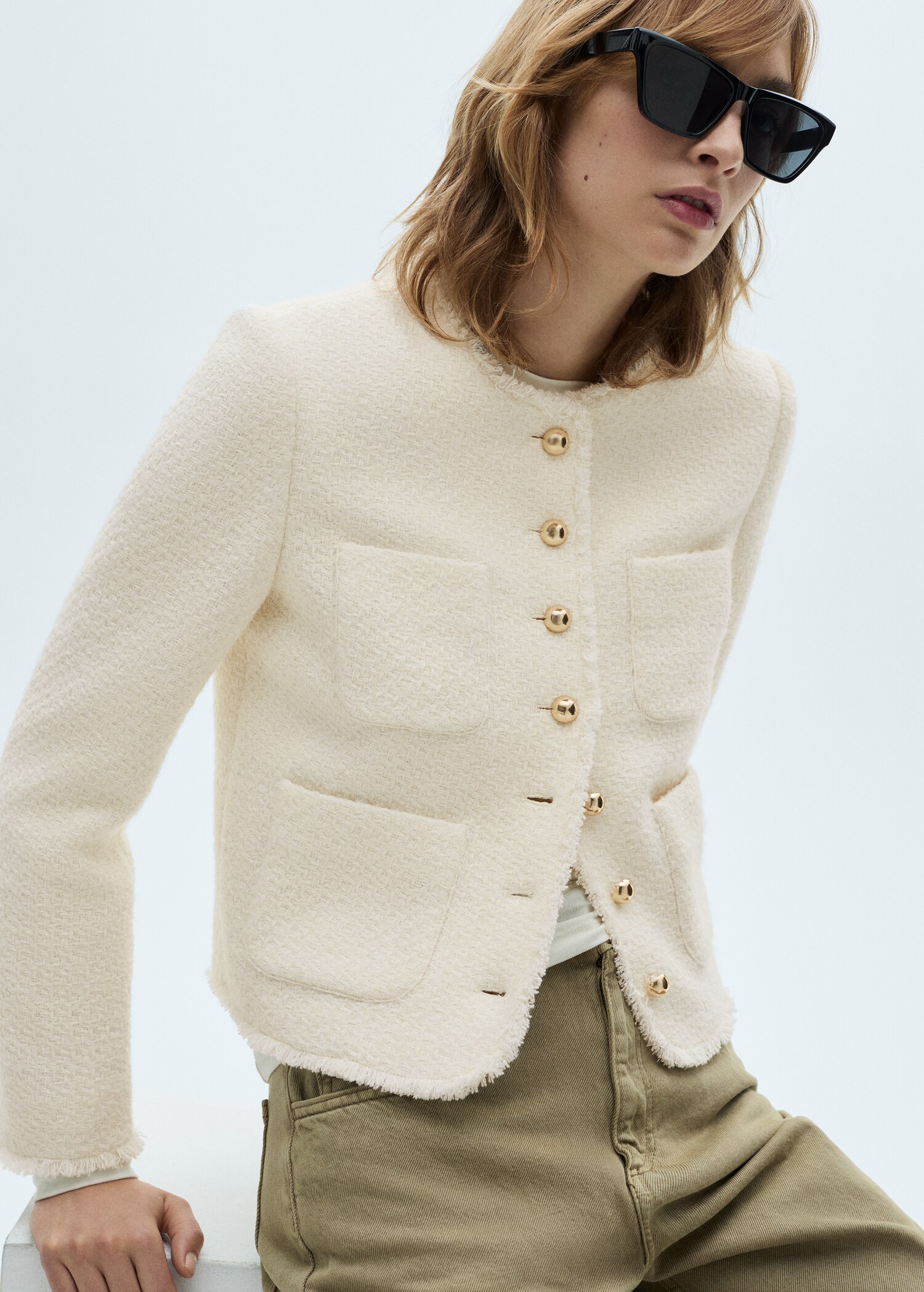 Veste tweed boutons bijoux - Détail de l'article 2