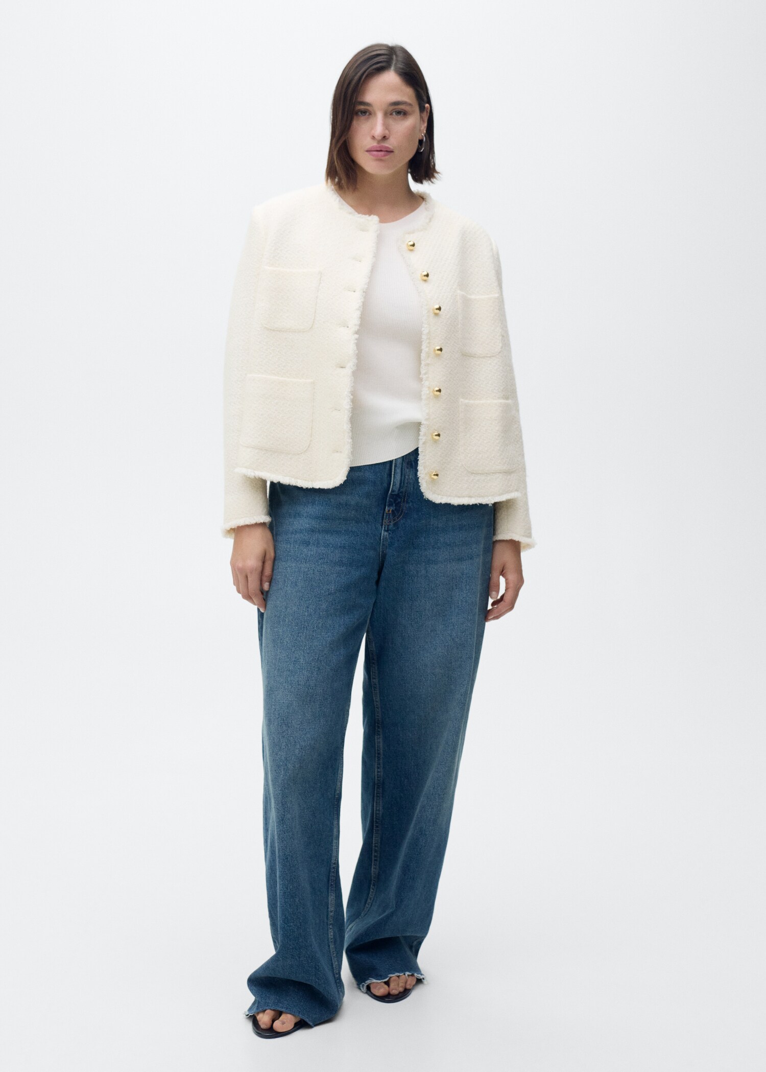 Veste tweed boutons bijoux - Détail de l'article 3