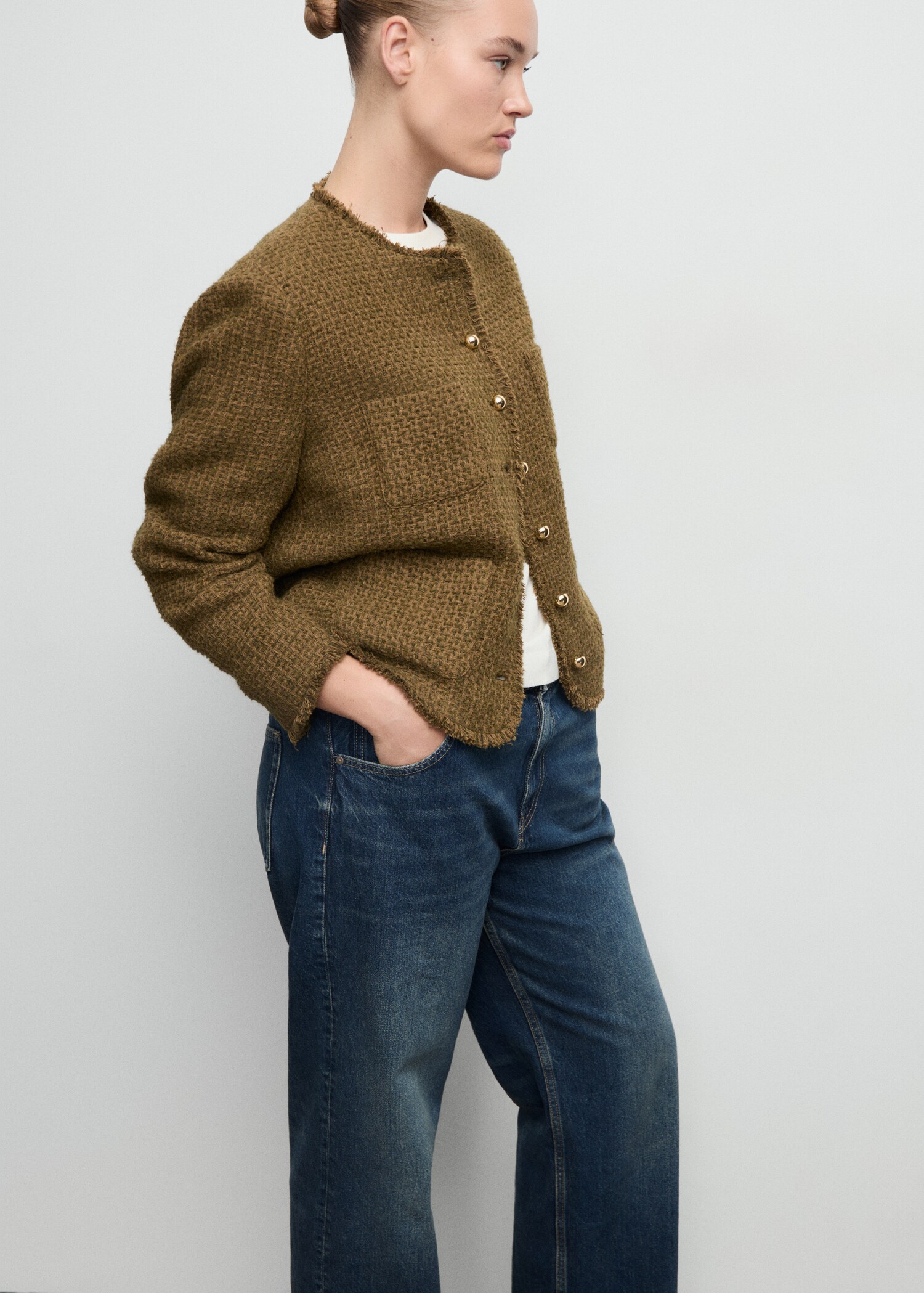 Veste tweed boutons bijoux - Détail de l'article 4