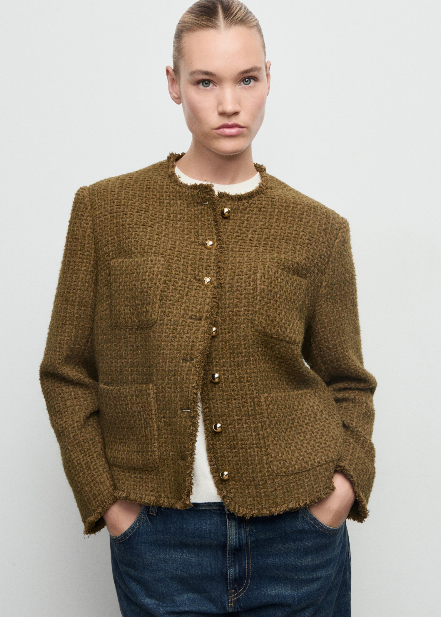 Veste tweed boutons bijoux - Détail de l'article 5