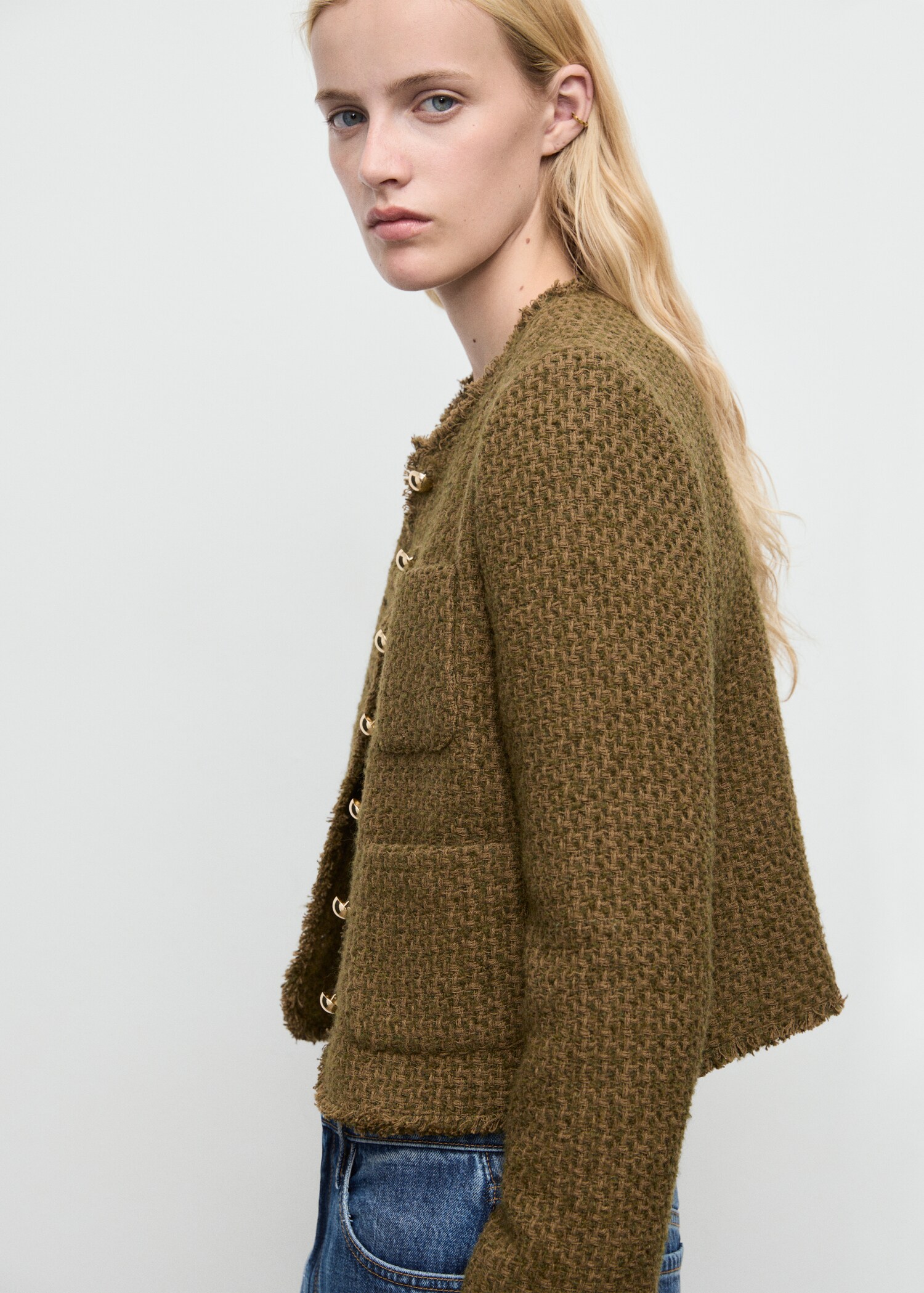 Veste tweed boutons bijoux - Détail de l'article 6