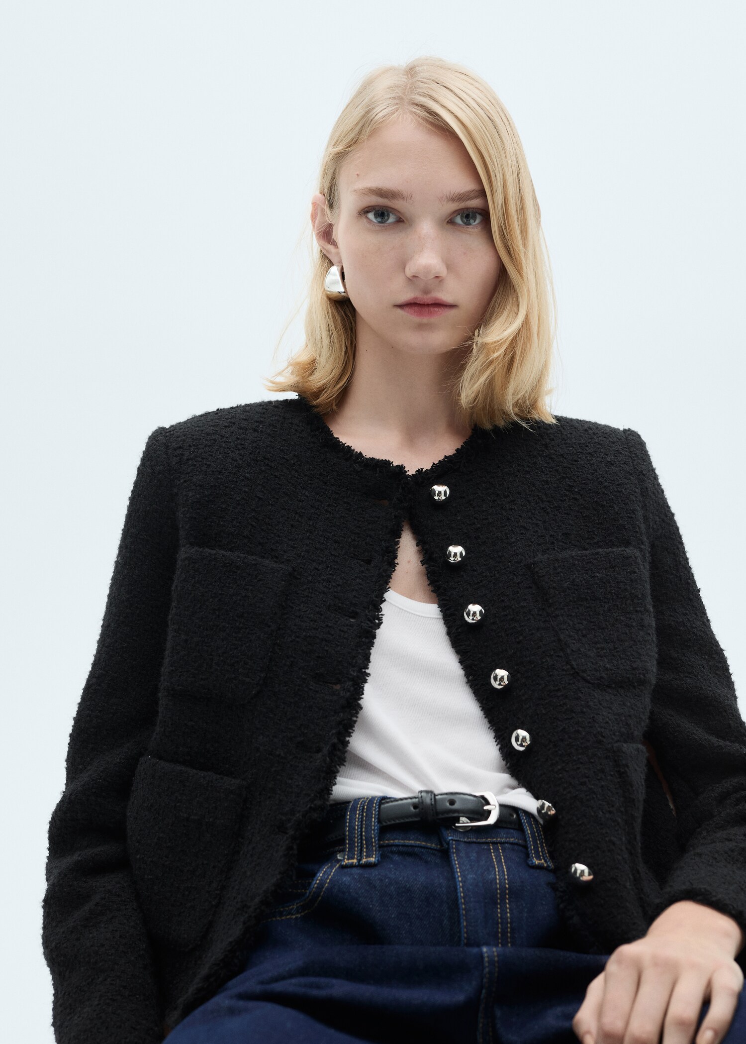 Veste tweed boutons bijoux - Détail de l'article 2