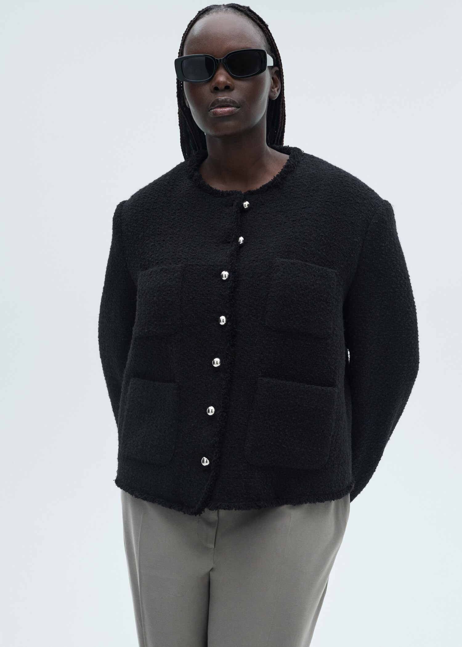 Veste tweed boutons bijoux - Détail de l'article 5