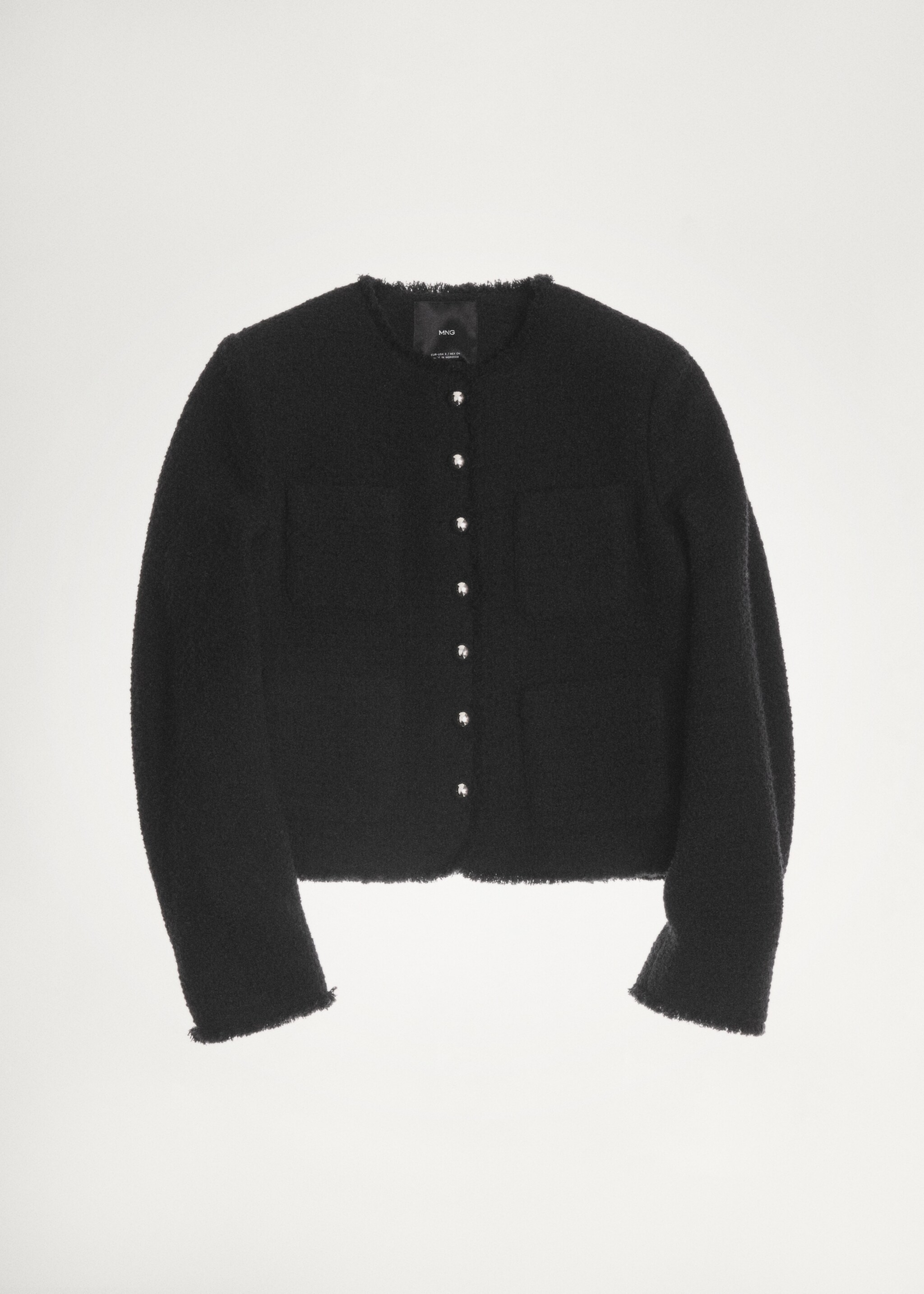 Veste tweed boutons bijoux - Détail de l'article 7, Noir. Ref: 87030653-00.