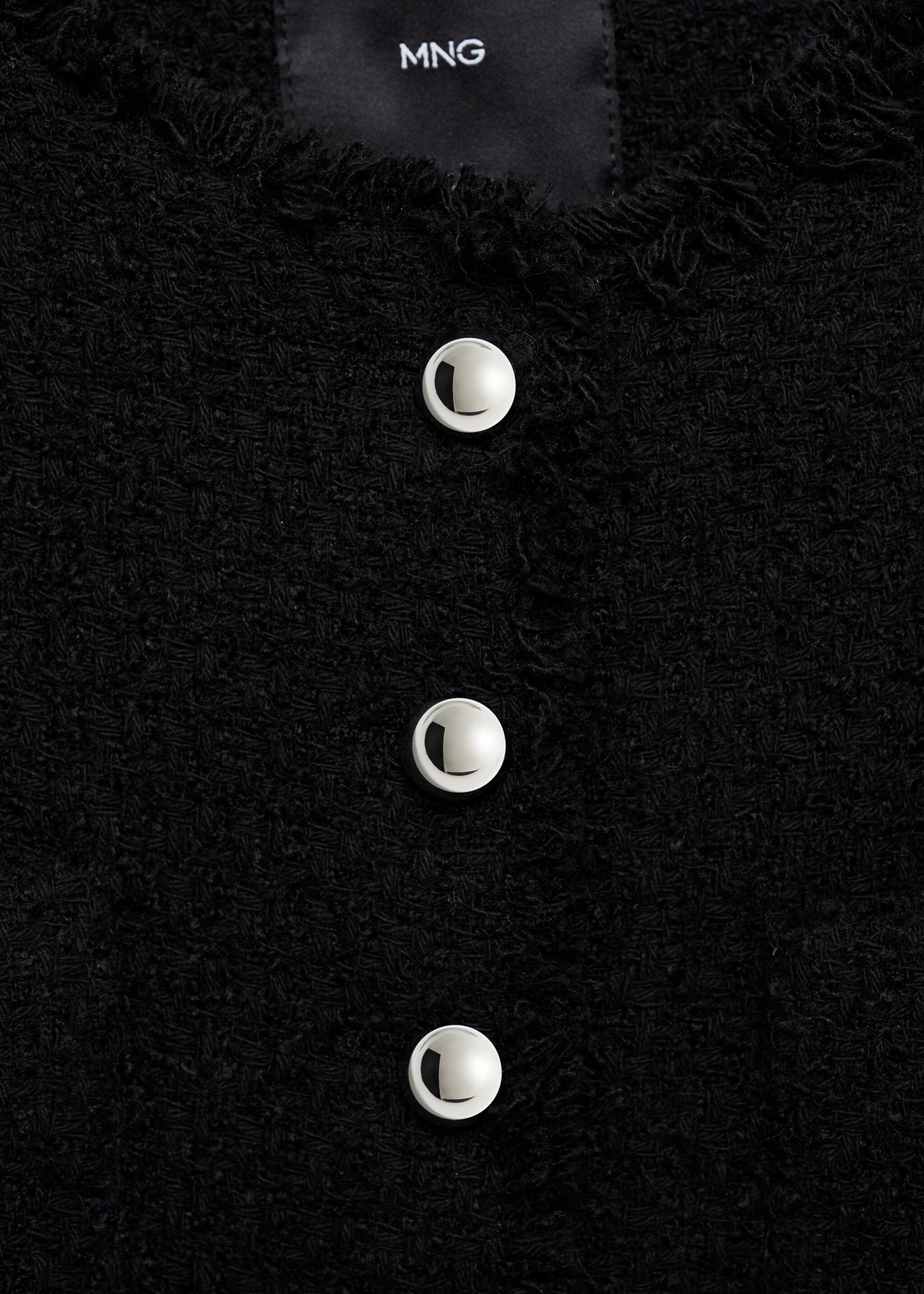 Veste tweed boutons bijoux - Détail de l'article 8, Noir. Ref: 87030653-00.