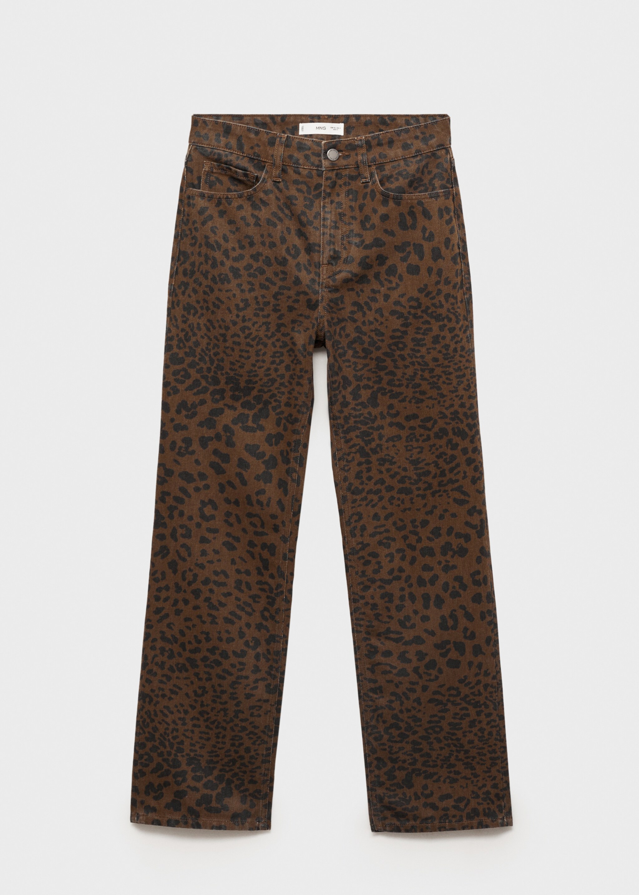 Jean droit léopard - Article sans modèle, Chocolat. Ref: 87030655-00.