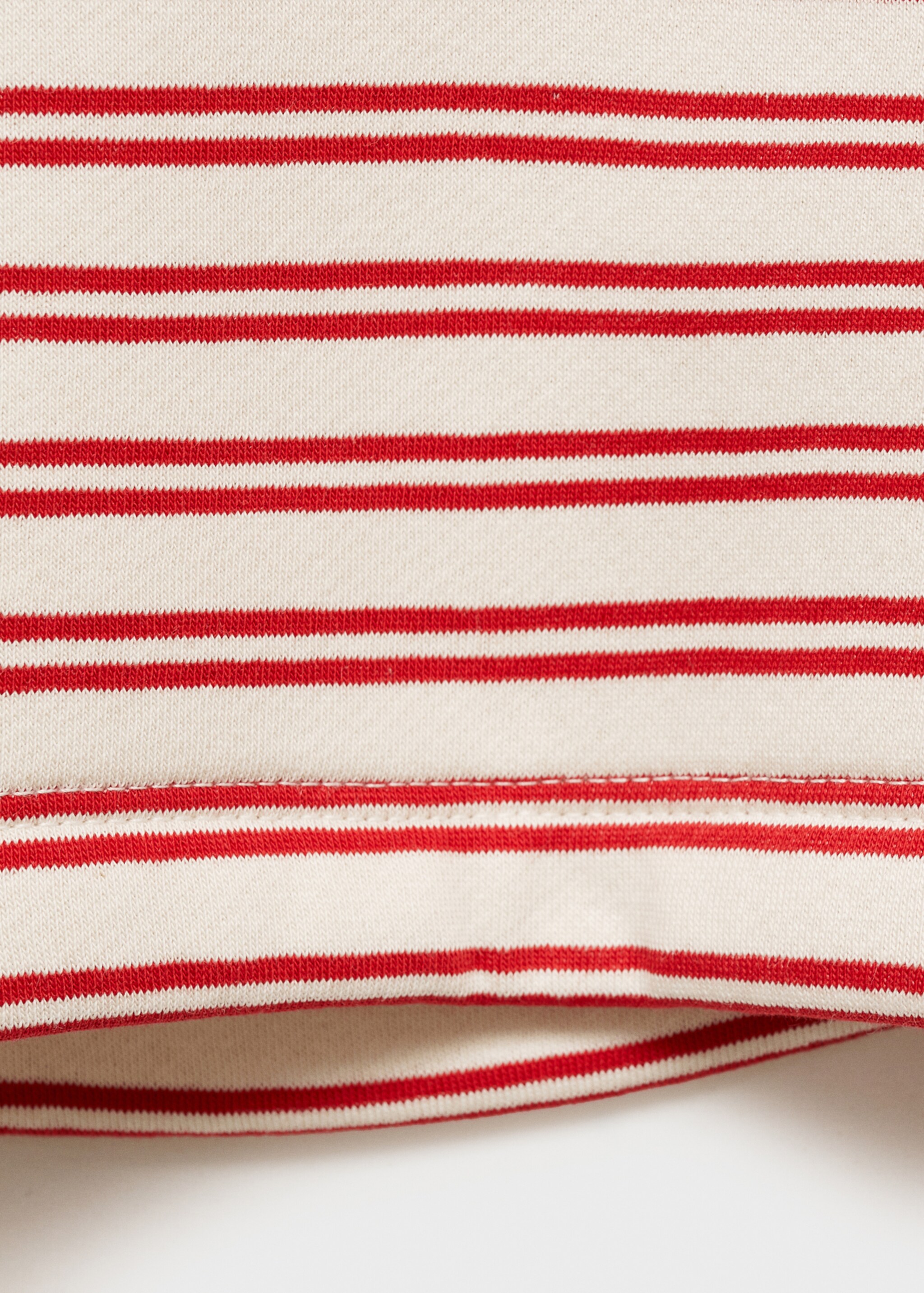 Striped hooded sweatshirt - Details of the article 8, Red. Ref: 87030656-00.