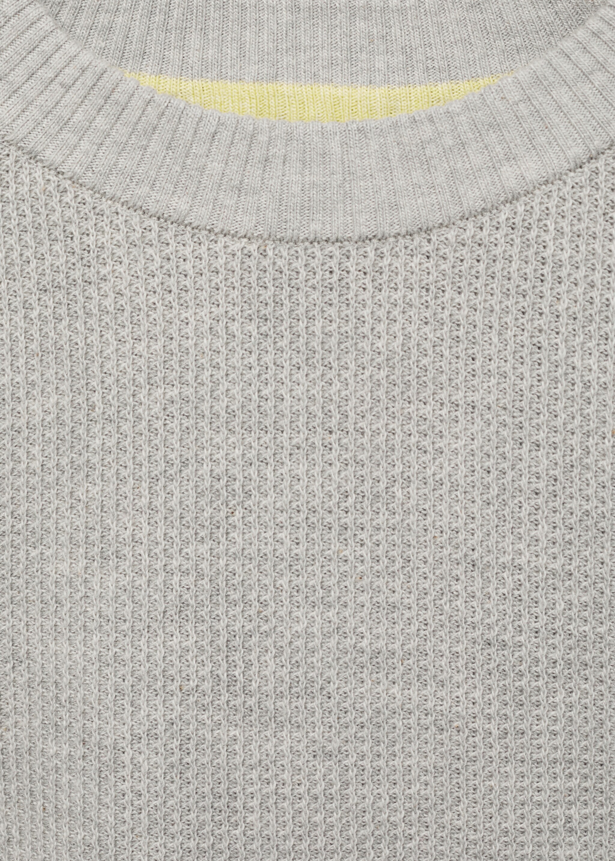 Knitted cotton sweater - Details of the article 8, Medium Heather Grey. Ref: 87031052-00.