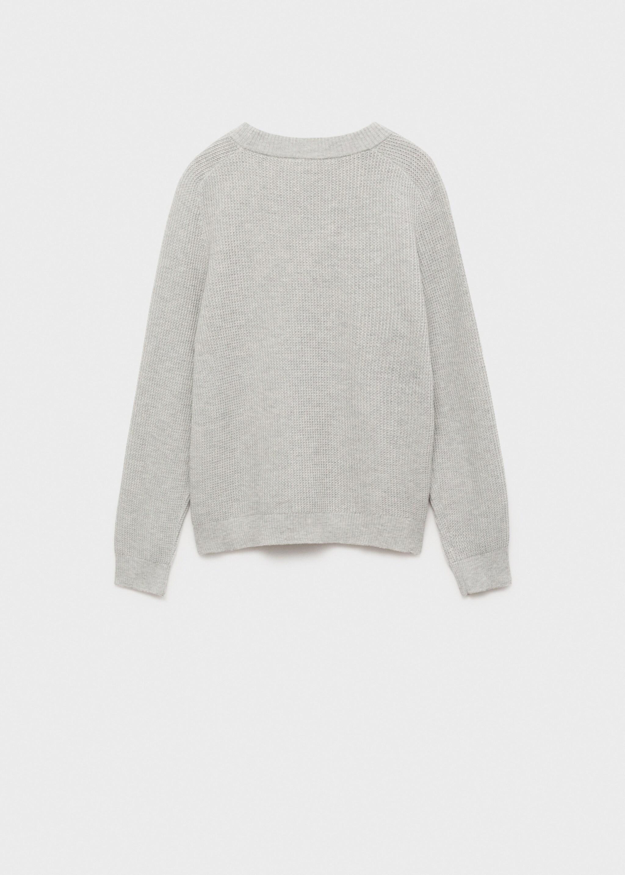 Knitted cotton sweater - Reverse of the article, Medium Heather Grey. Ref: 87031052-00.