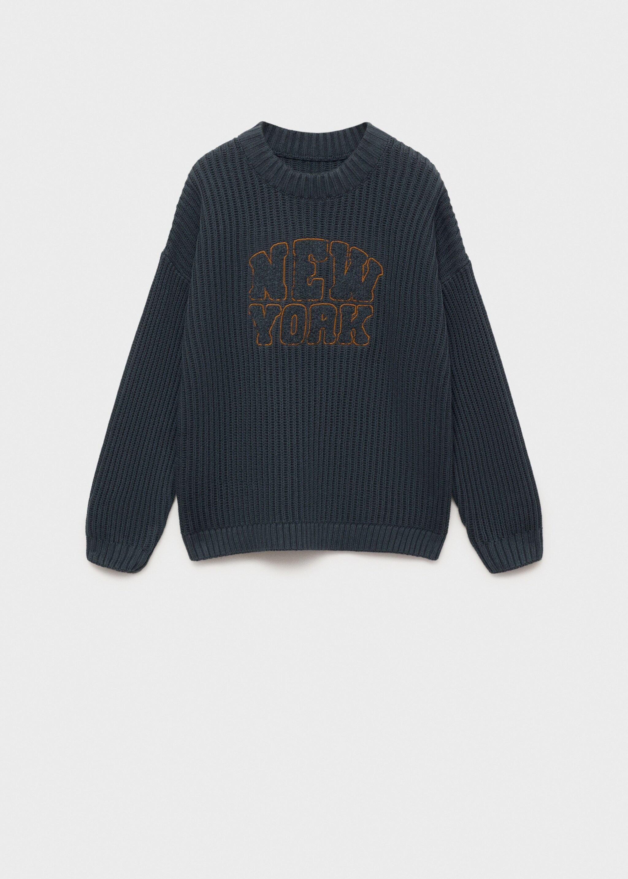 Message knitted sweater - Article without model, Petrol Blue. Ref: 87031053-00.