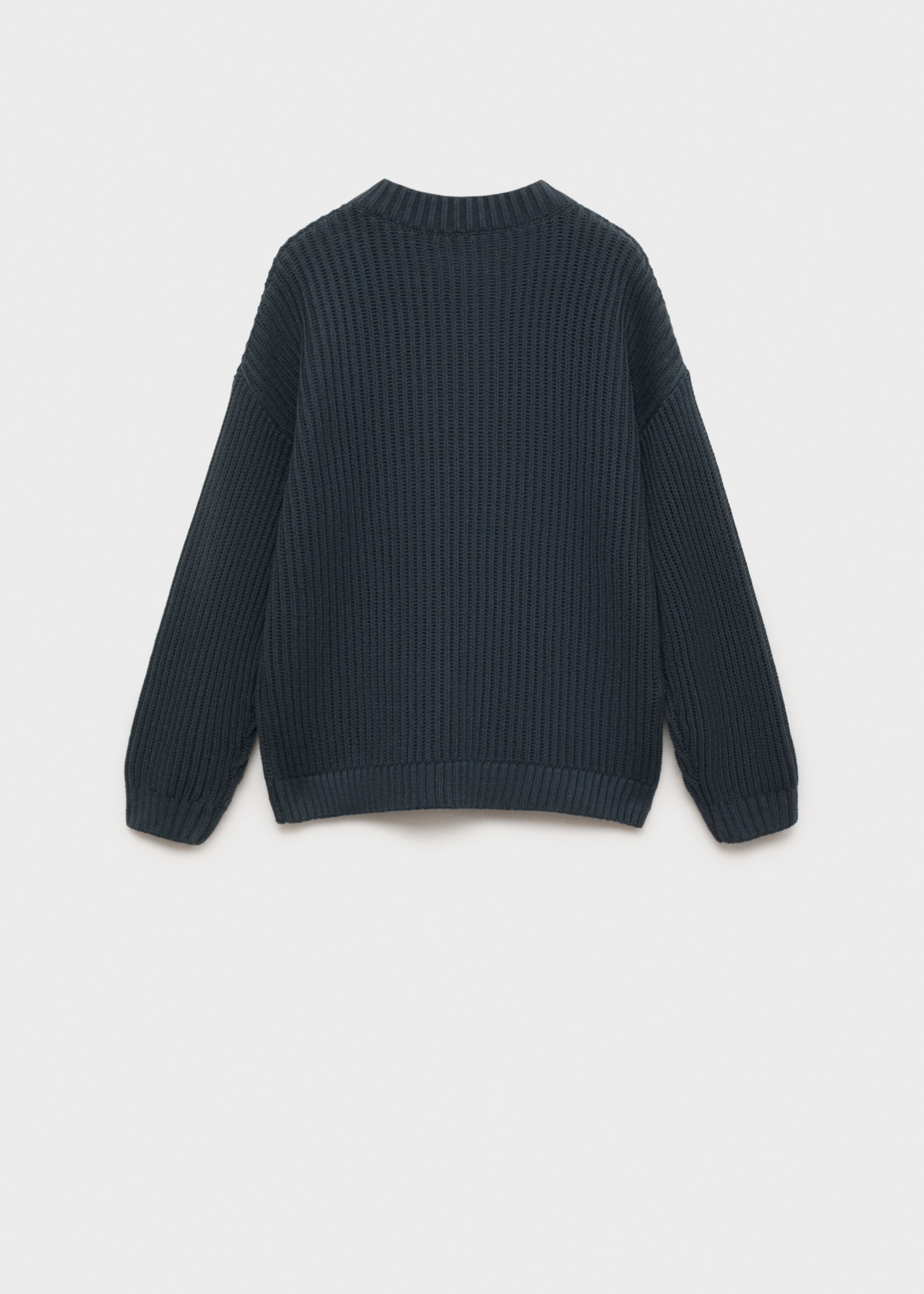 Message knitted sweater - Reverse of the article, Petrol Blue. Ref: 87031053-00.