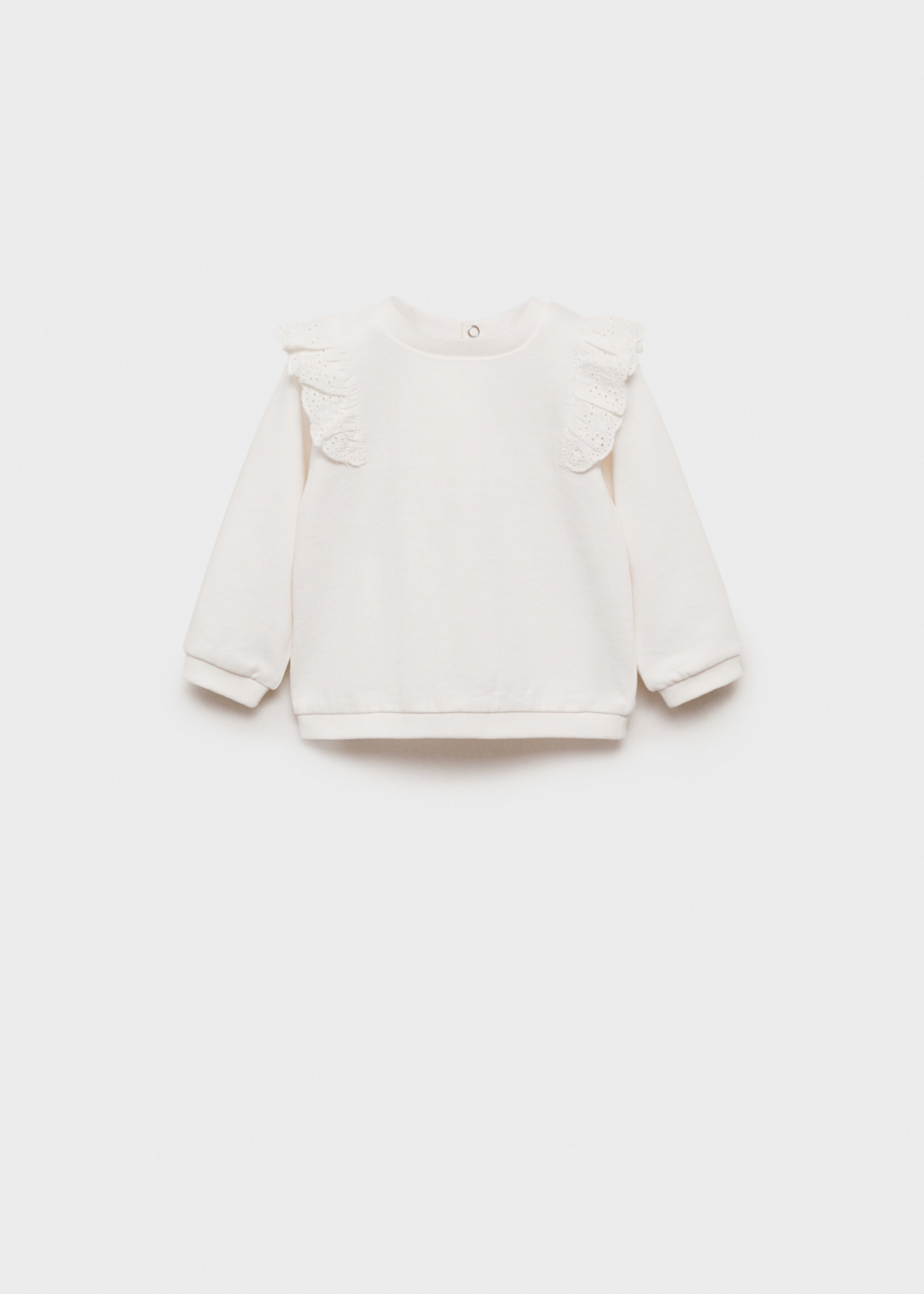 Ruffled embroidered sweatshirt - Article without model, Off White. Ref: 87031054-00.