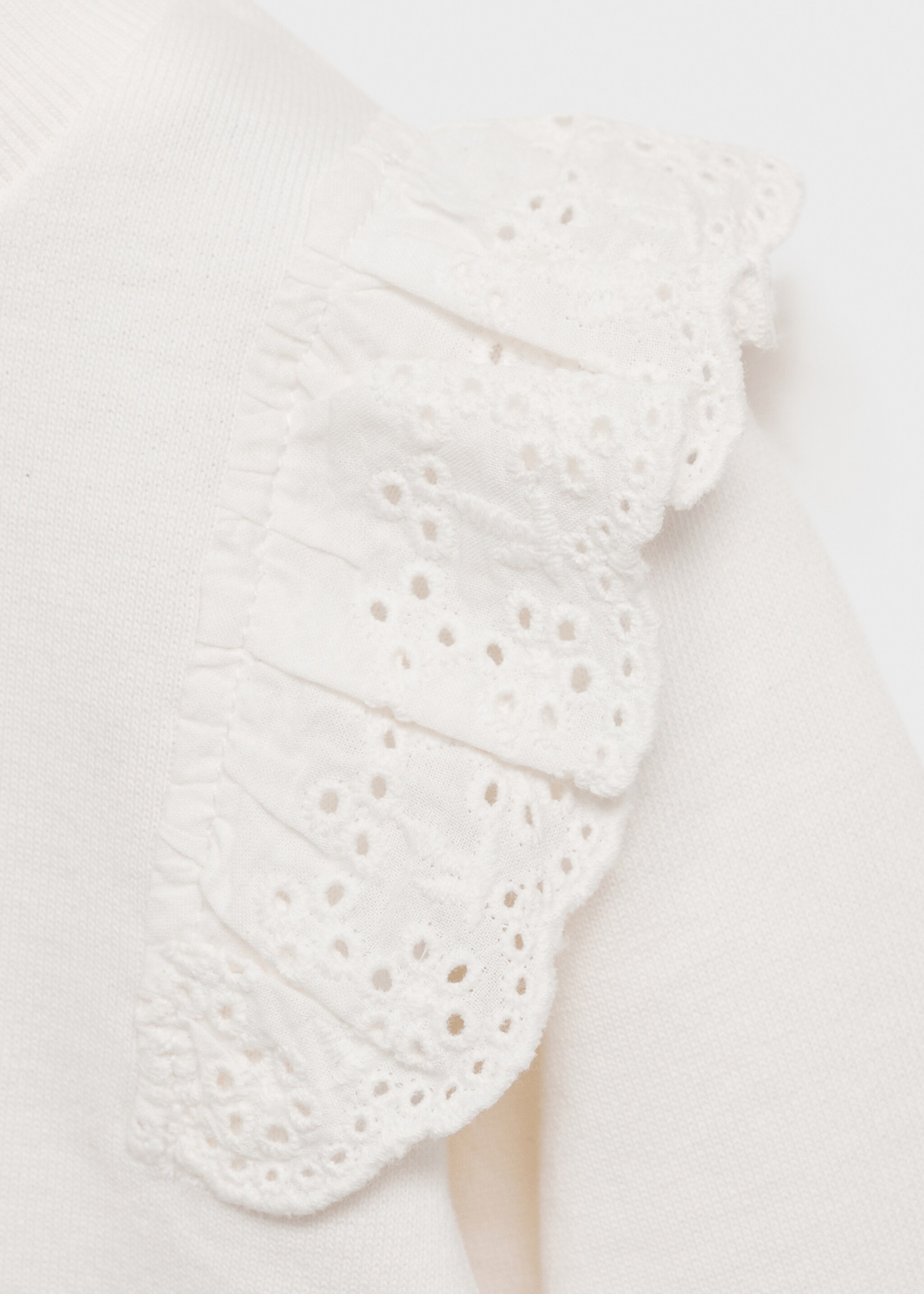 Ruffled embroidered sweatshirt - Details of the article 8, Off White. Ref: 87031054-00.