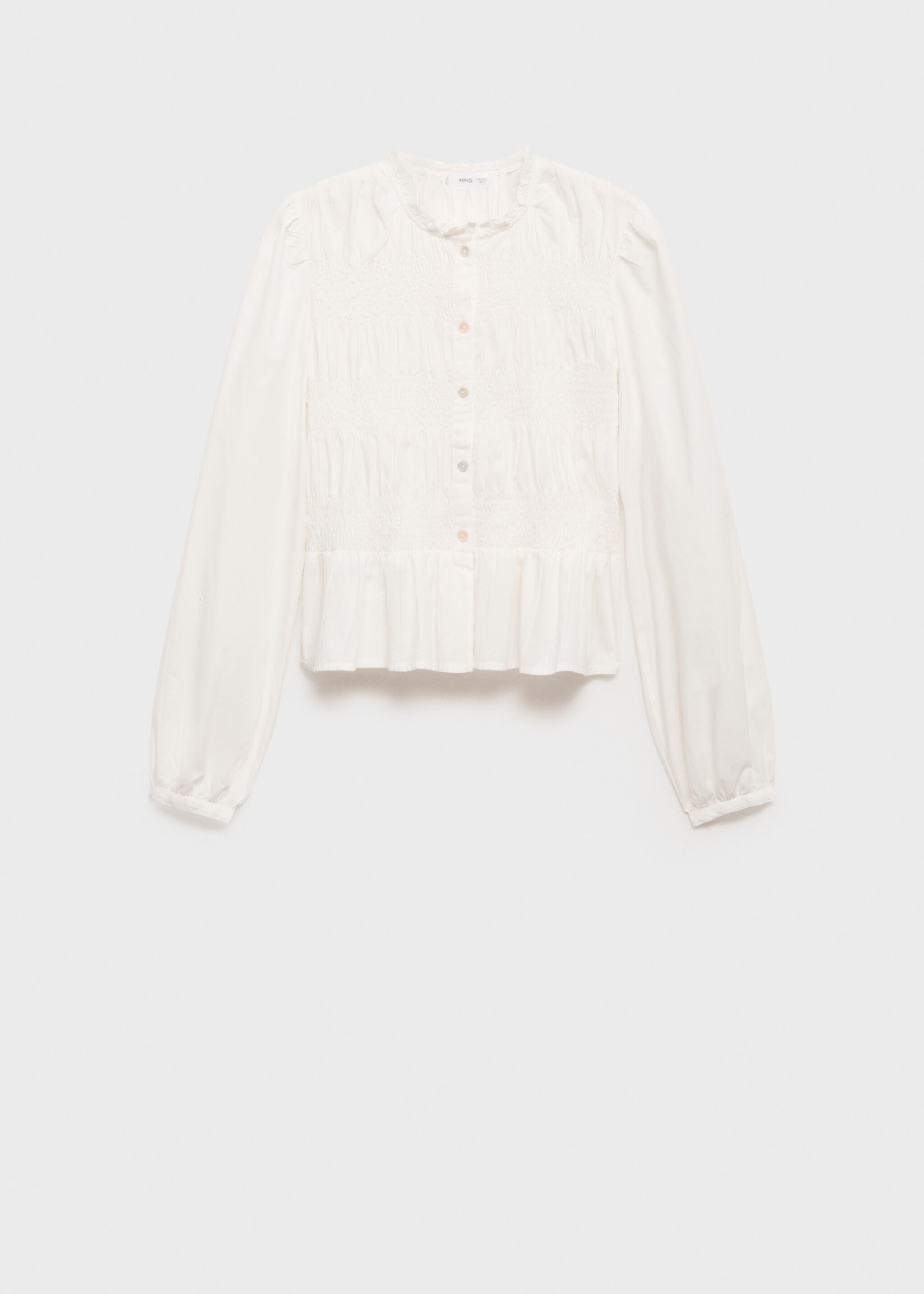Ruffled gathered blouse - Article without model, Off White. Ref: 87031514-00.