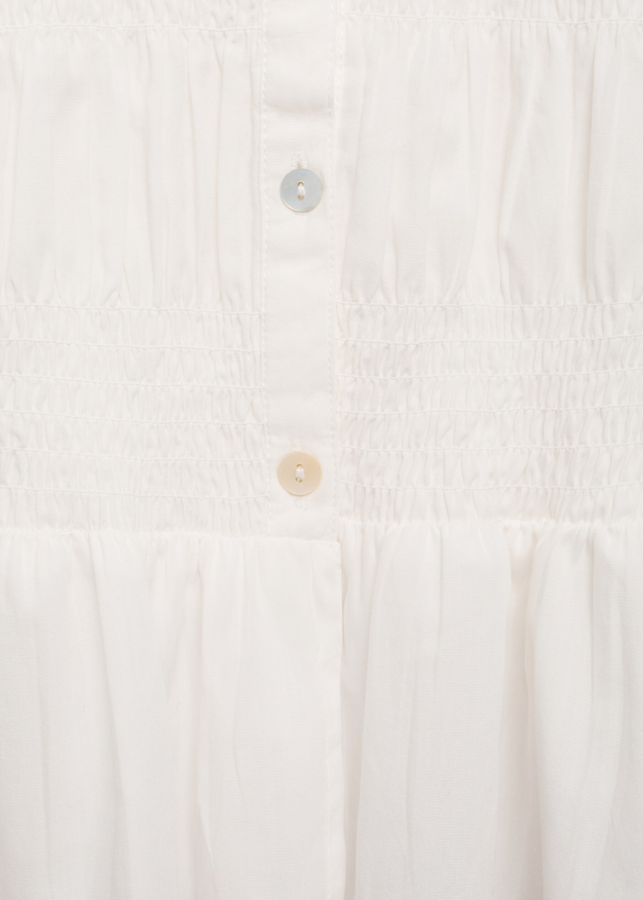 Ruffled gathered blouse - Details of the article 0, Off White. Ref: 87031514-00.