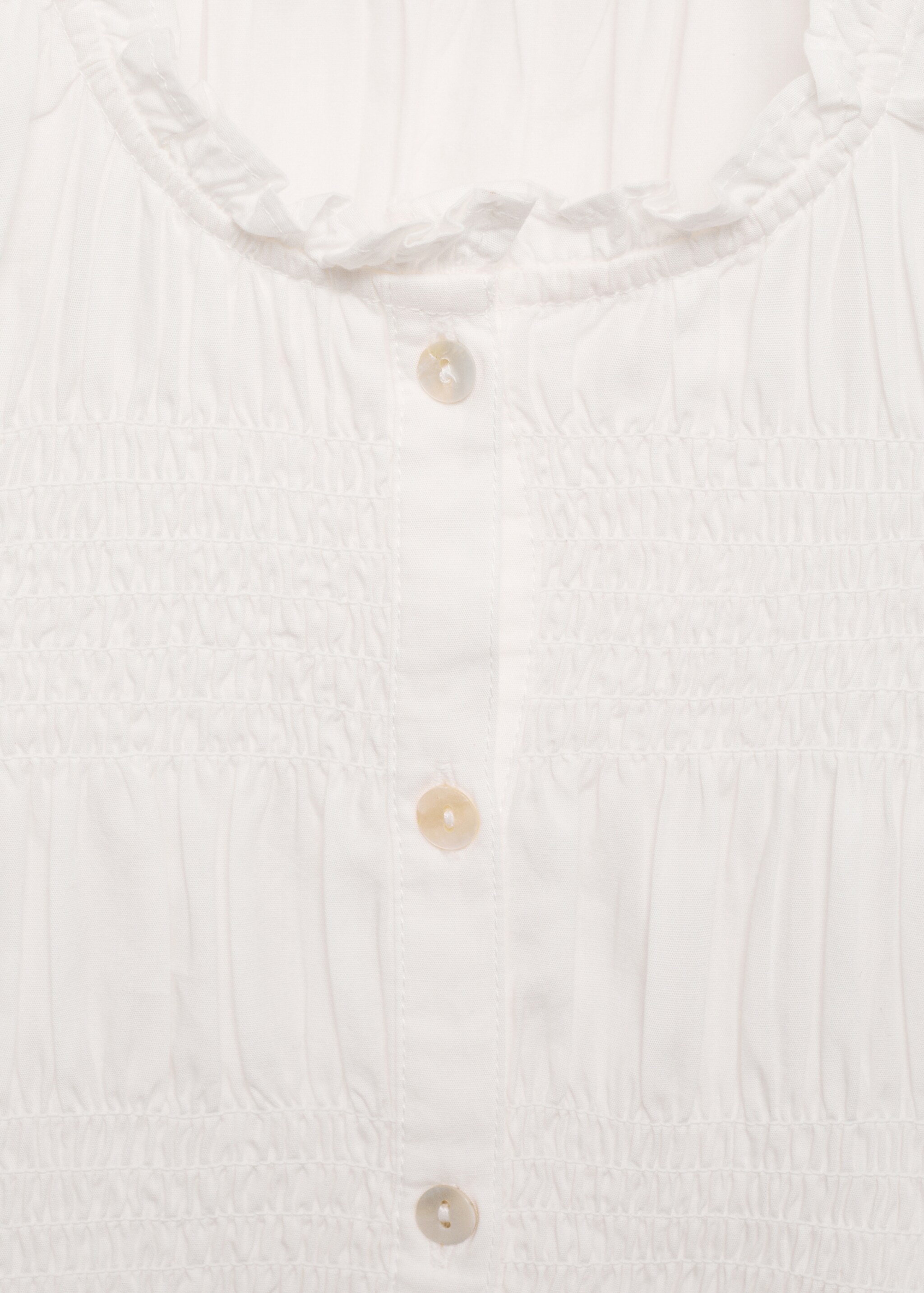 Ruffled gathered blouse - Details of the article 8, Off White. Ref: 87031514-00.