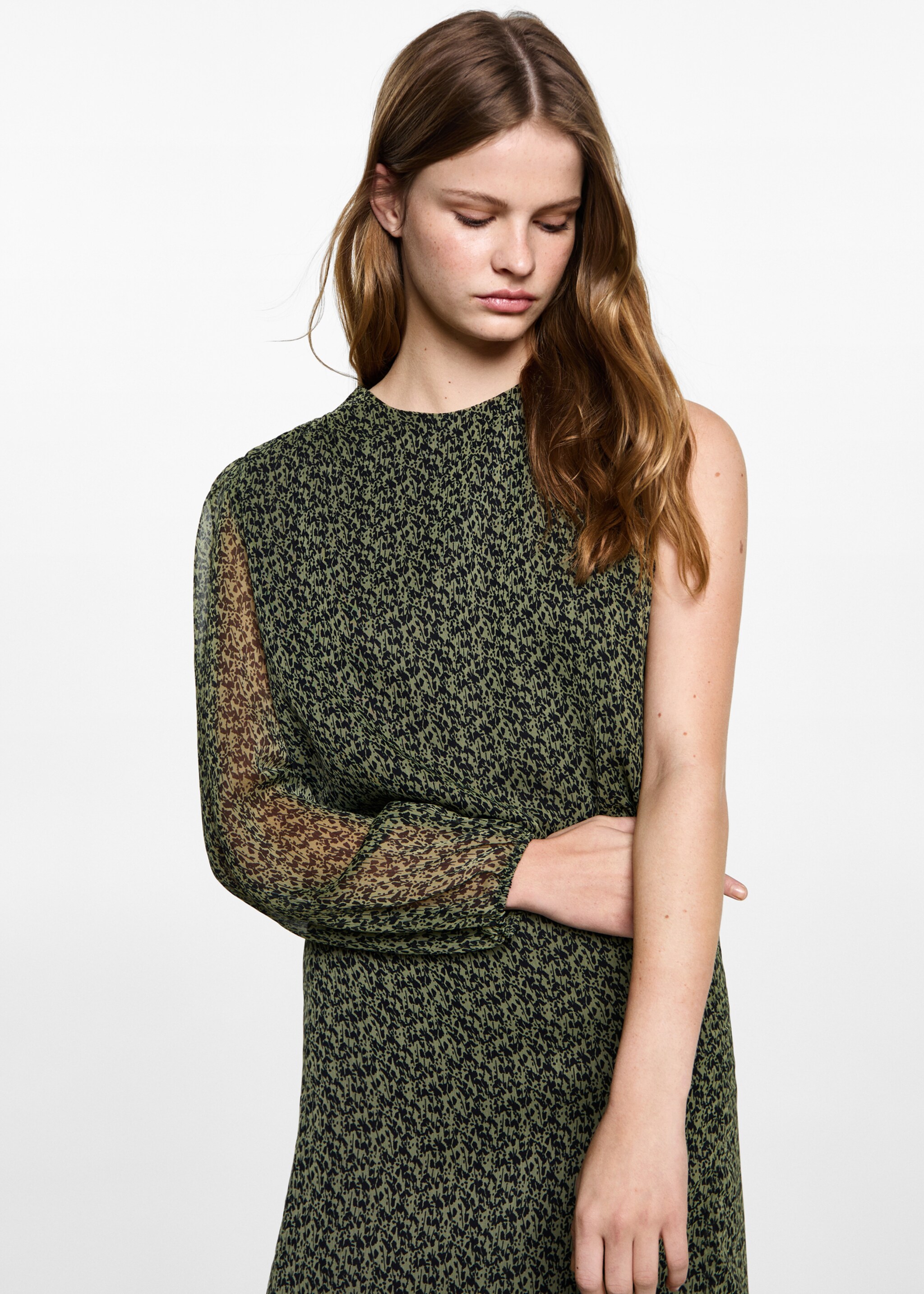 Asymmetrical blouse - Medium plane, Black. Ref: 87031515-00.