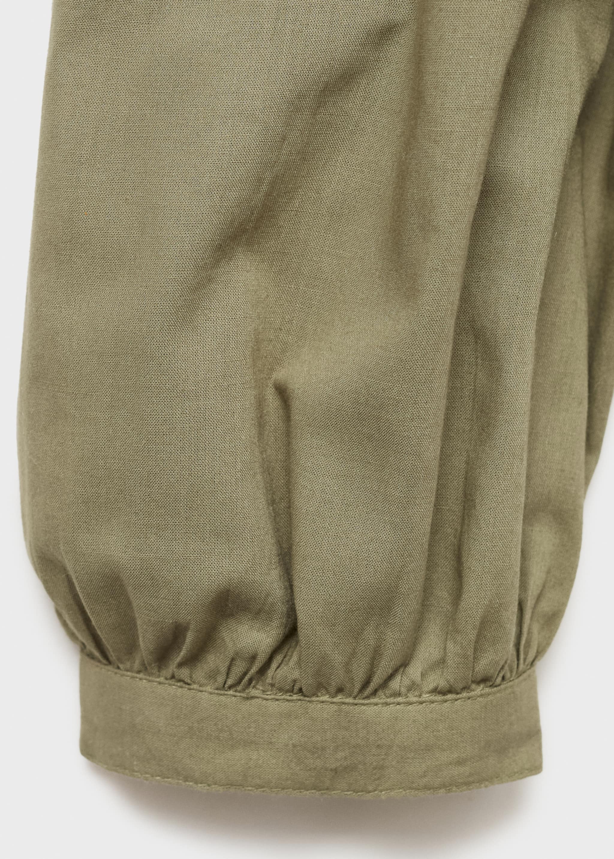 Ruffled blouse - Details of the article 0, Khaki. Ref: 87031519-00.