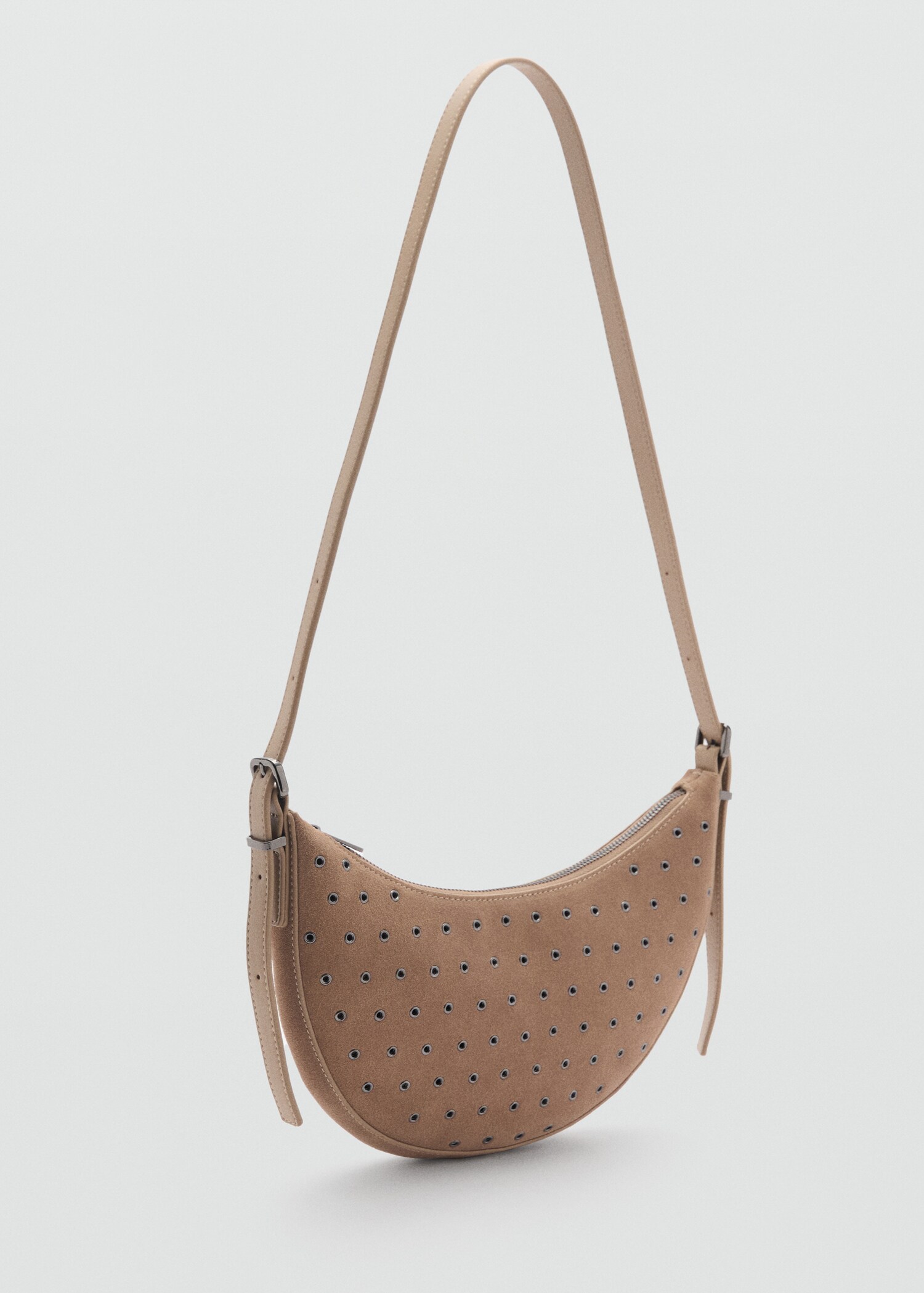 Oval leather bag - Medium plane