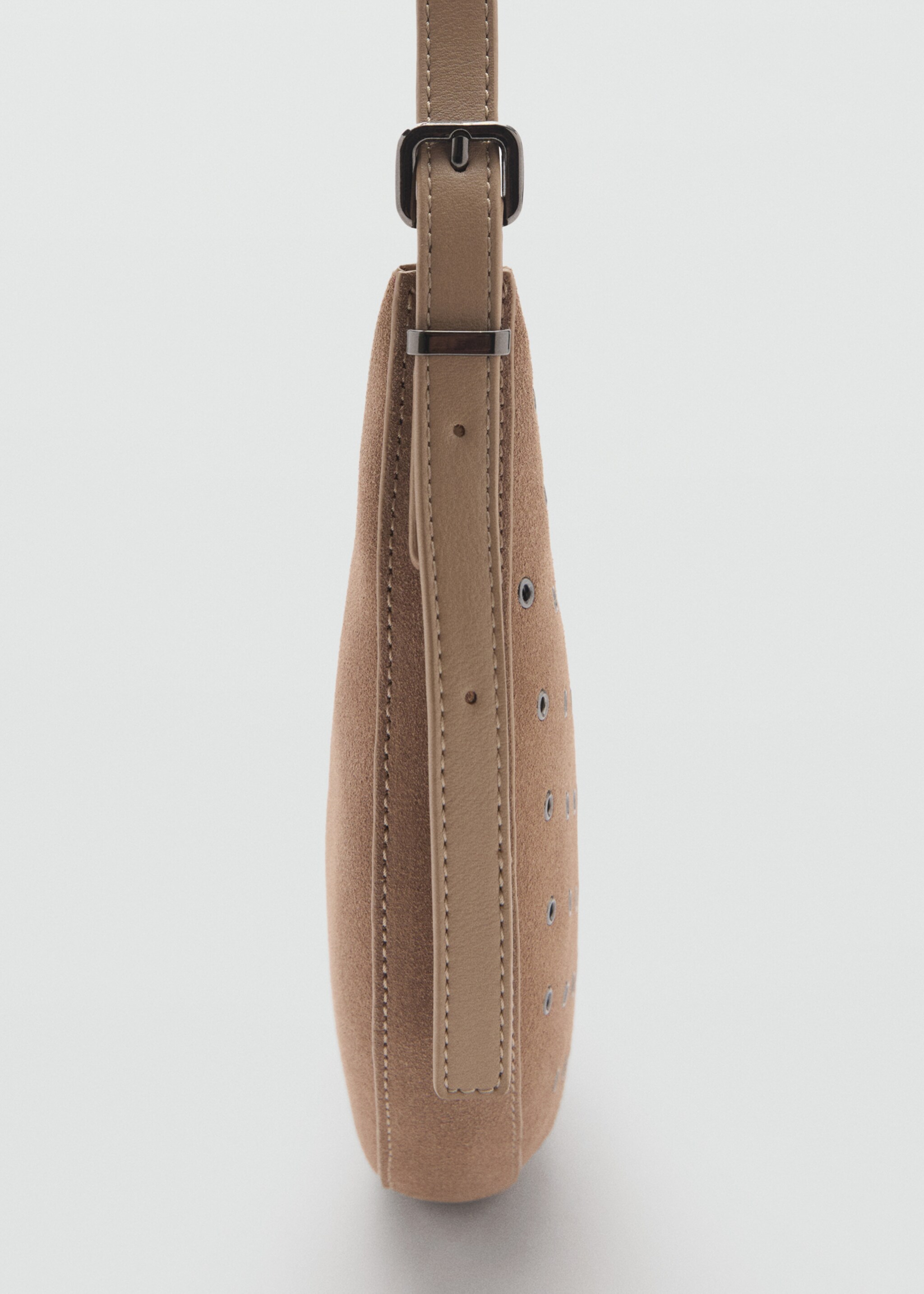 Oval leather bag - Details of the article 1, Light/Pastel Brown. Ref: 87031520-00.