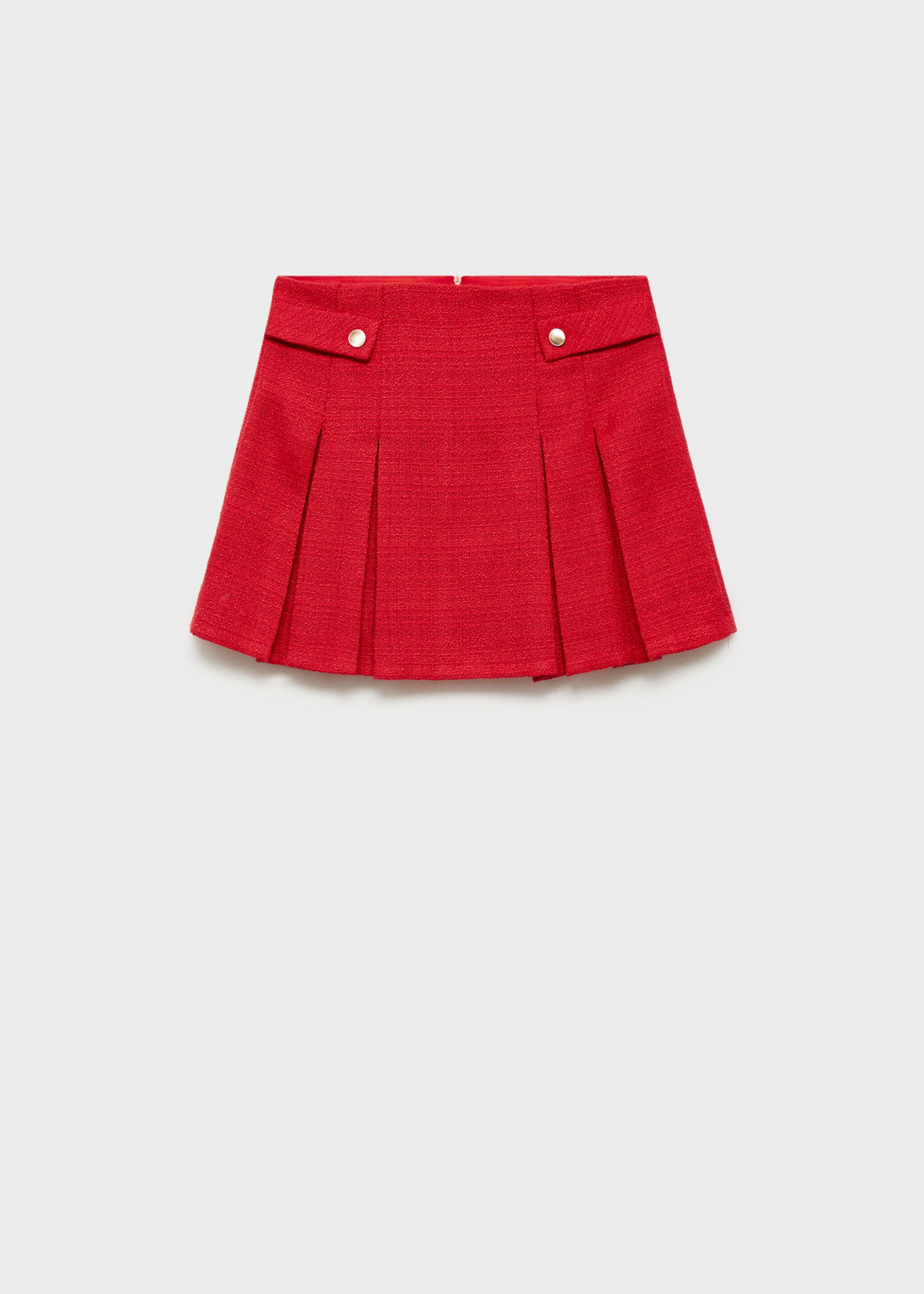 Jupe plissée tweed - Article sans modèle, Rouge. Ref: 87032531-00.