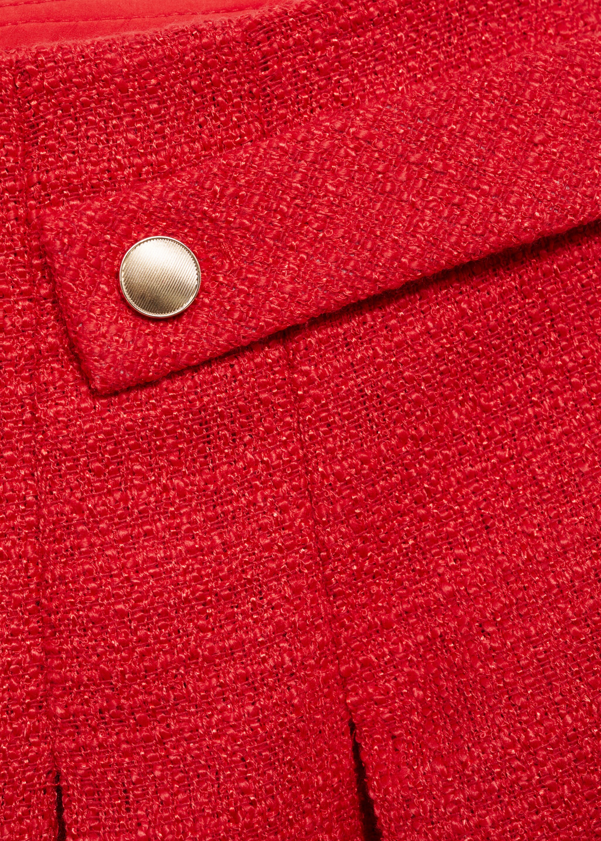 Jupe plissée tweed - Détail de l'article 8, Rouge. Ref: 87032531-00.