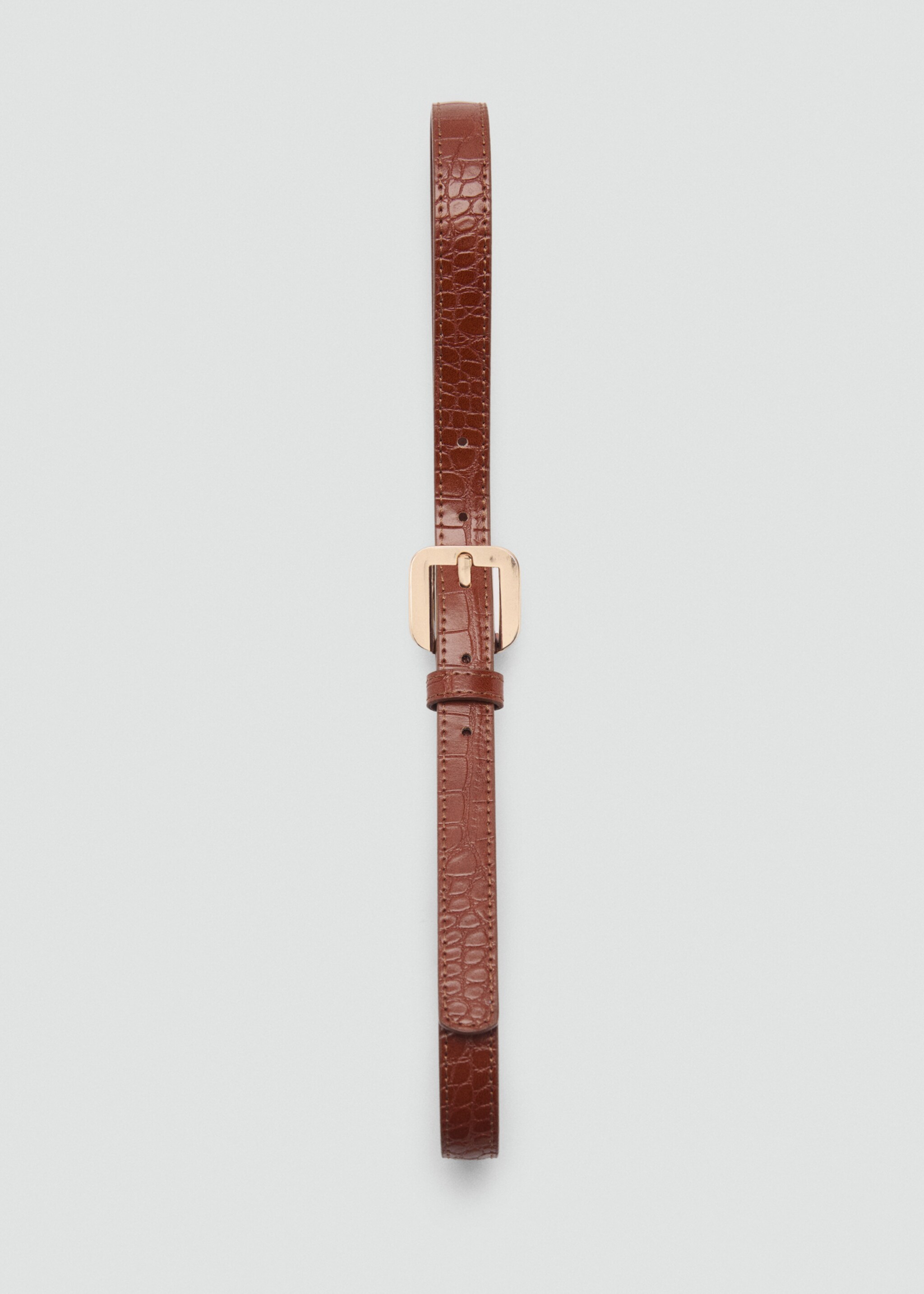 Croco faux-leather belt - Details of the article 2, Brown. Ref: 87032537-00.