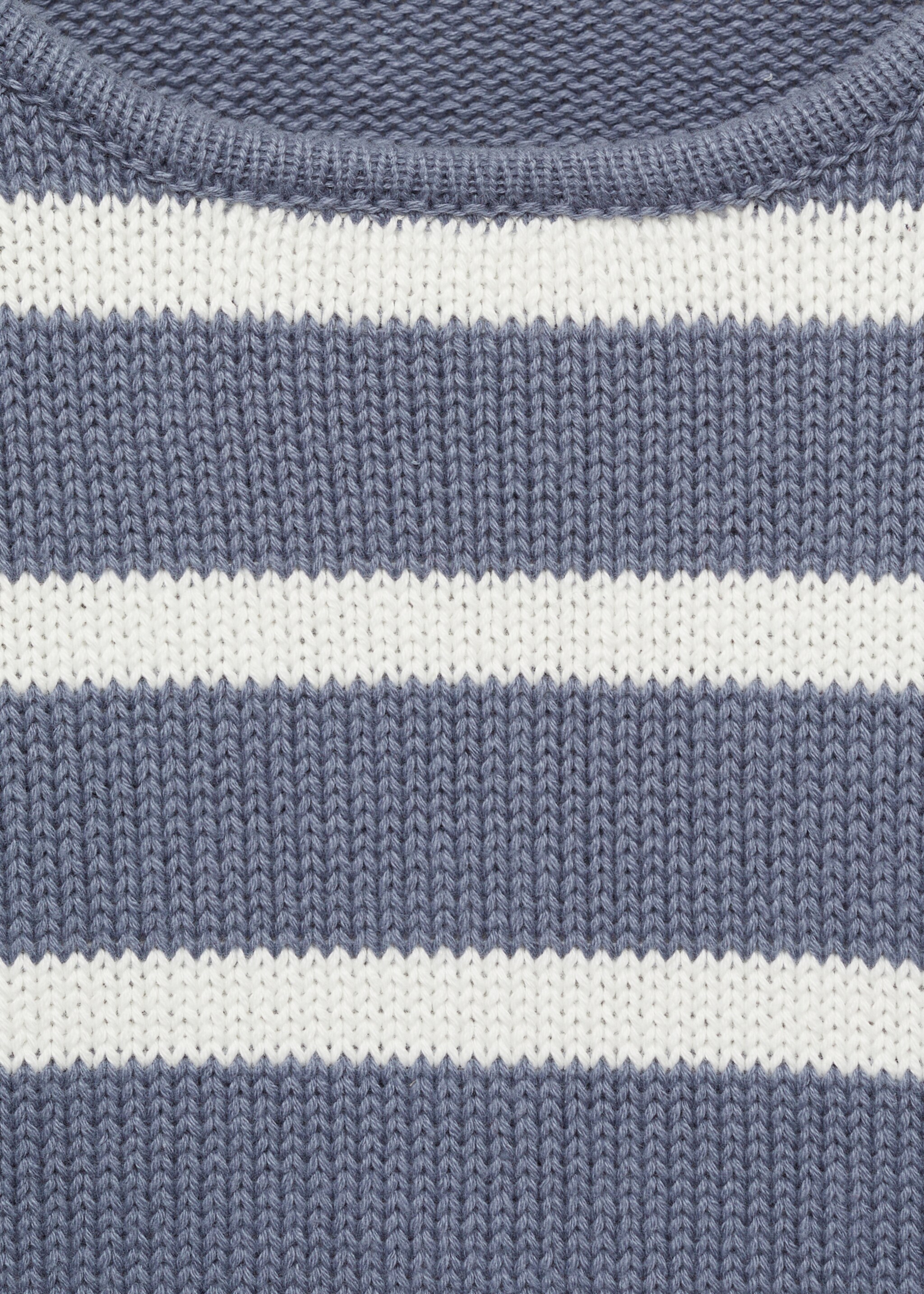 Gestreepte gebreide trui - Detail van het artikel 8, Donkermarine. Ref: 87032539-00.