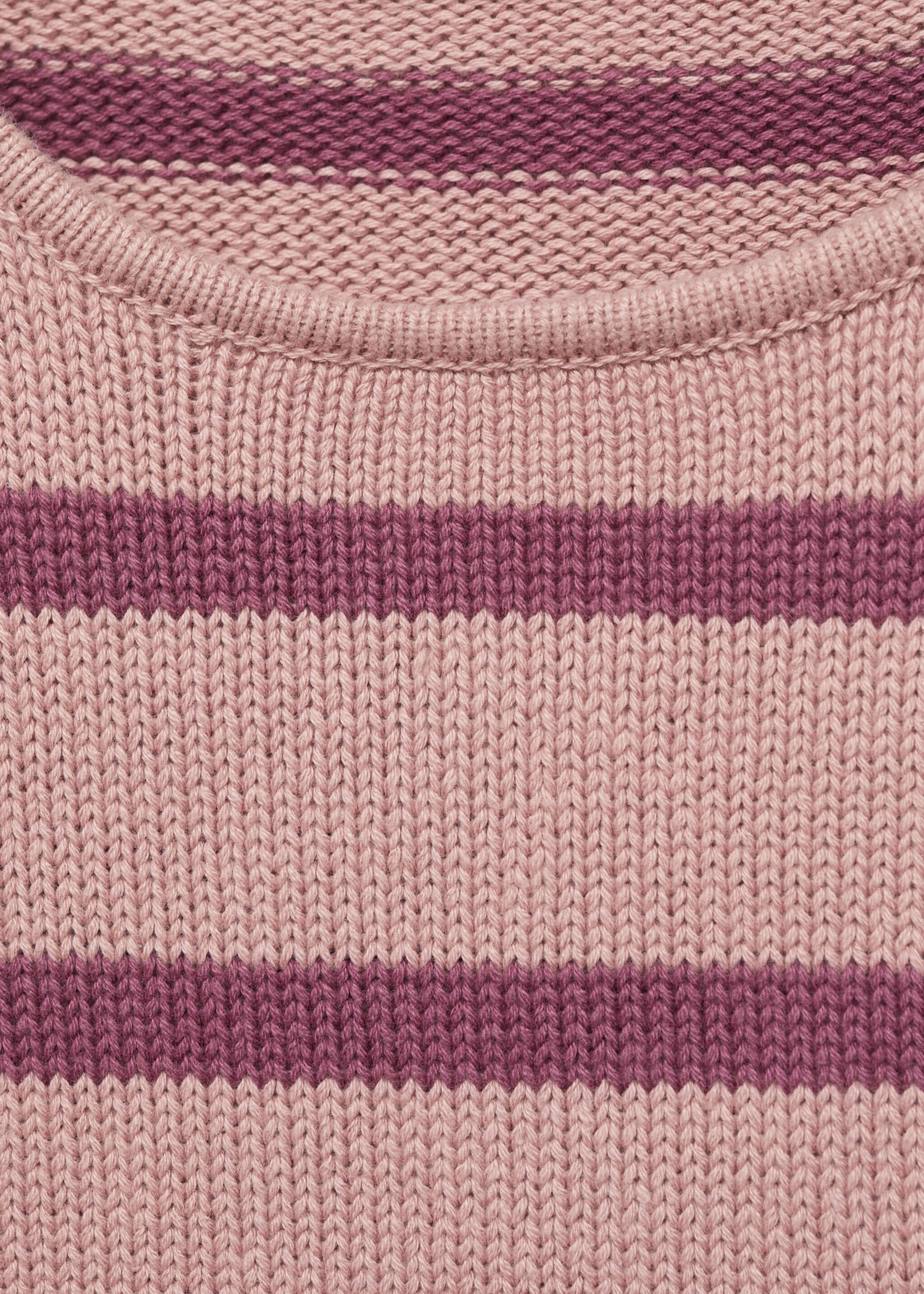 Gestreepte gebreide trui - Detail van het artikel 8, Pastelroze. Ref: 87032539-00.