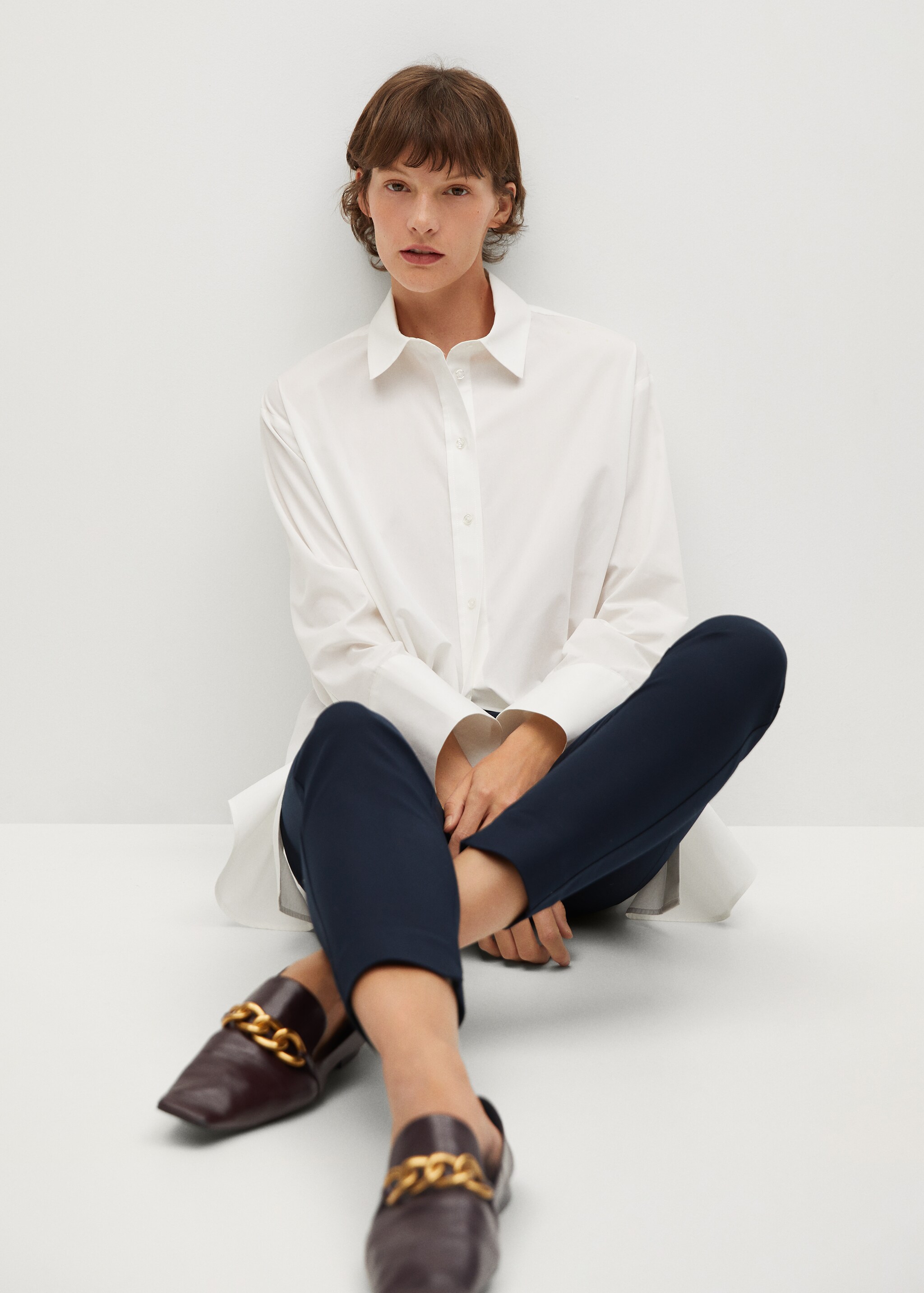 Cotton leggings with pleat detail - Details of the article 2