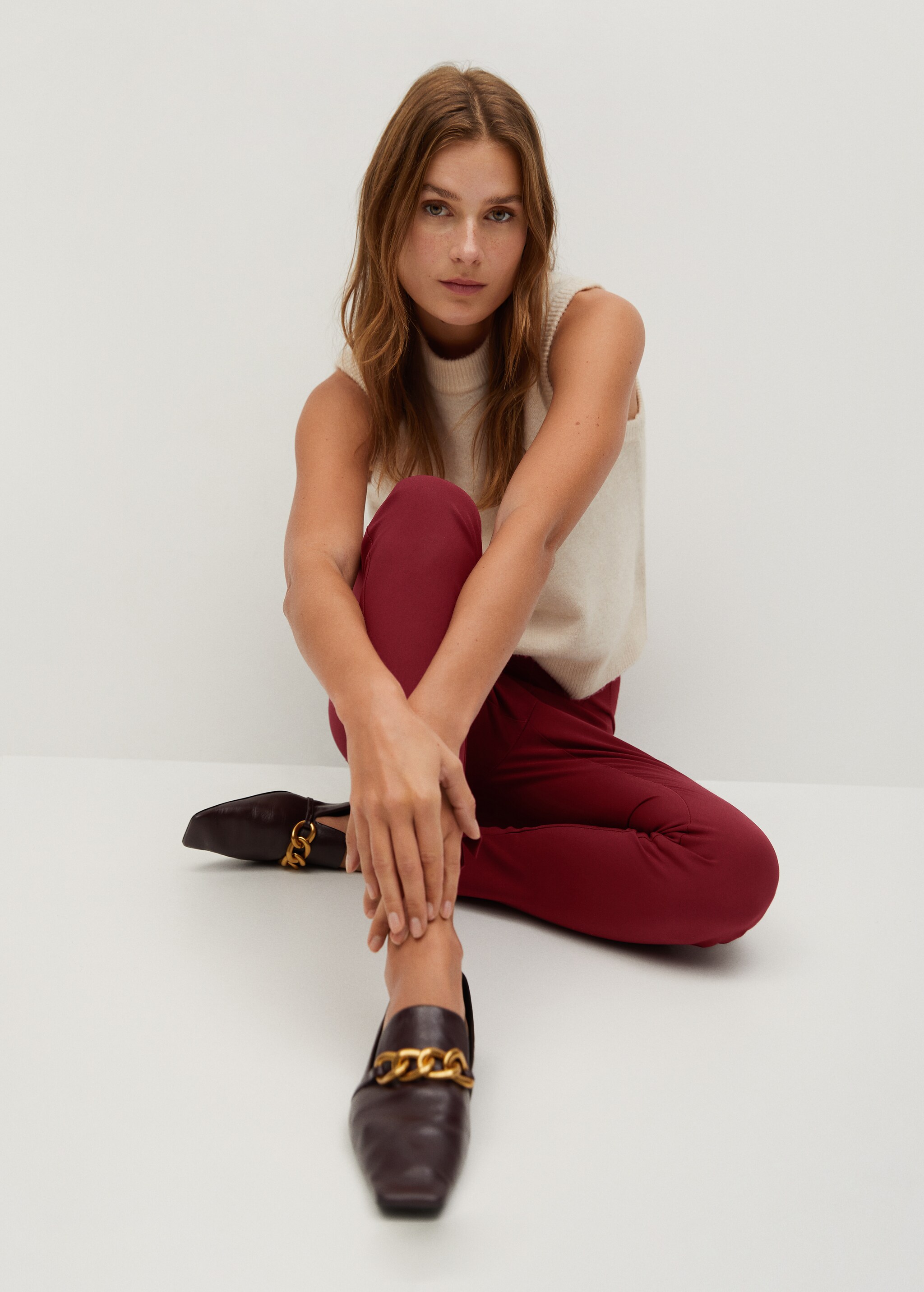Cotton leggings with pleat detail - Details of the article 2