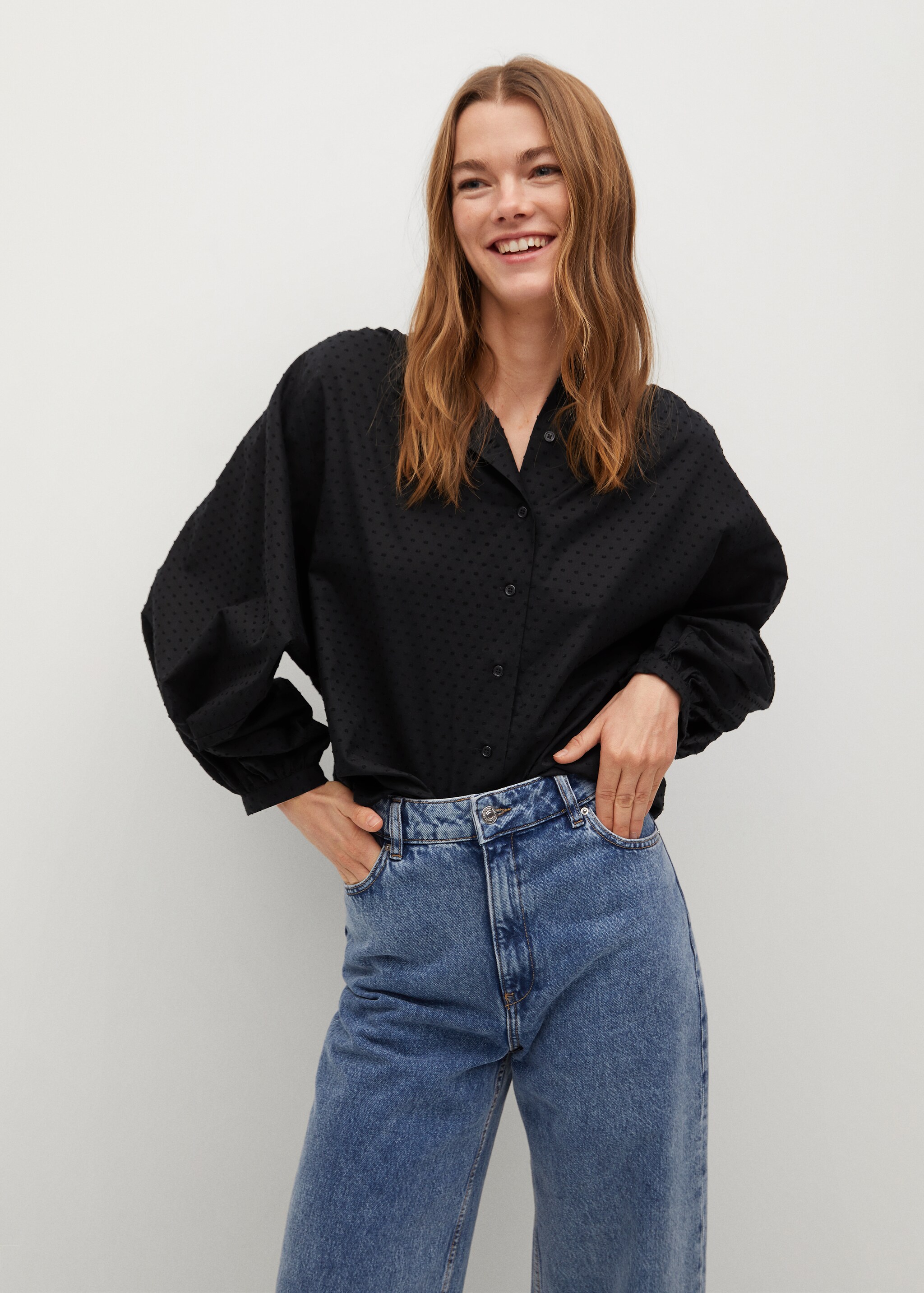 Blusa algodón plumeti - Plano medio