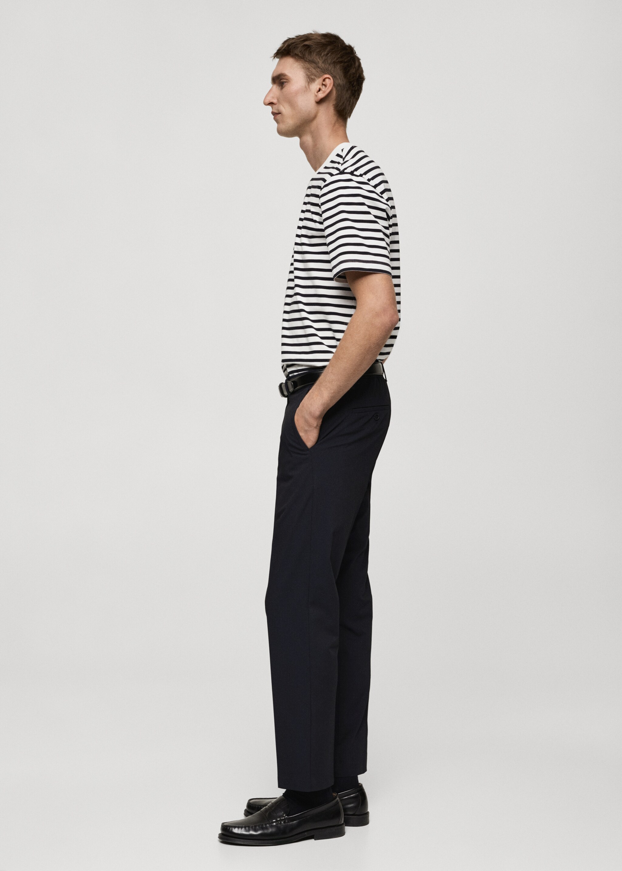 Slim-Comfort-Stretch-Hose Bologna in Cropped-Länge - Detail des Artikels 2, Dunkles Marineblau. Ref: 87032889-00.