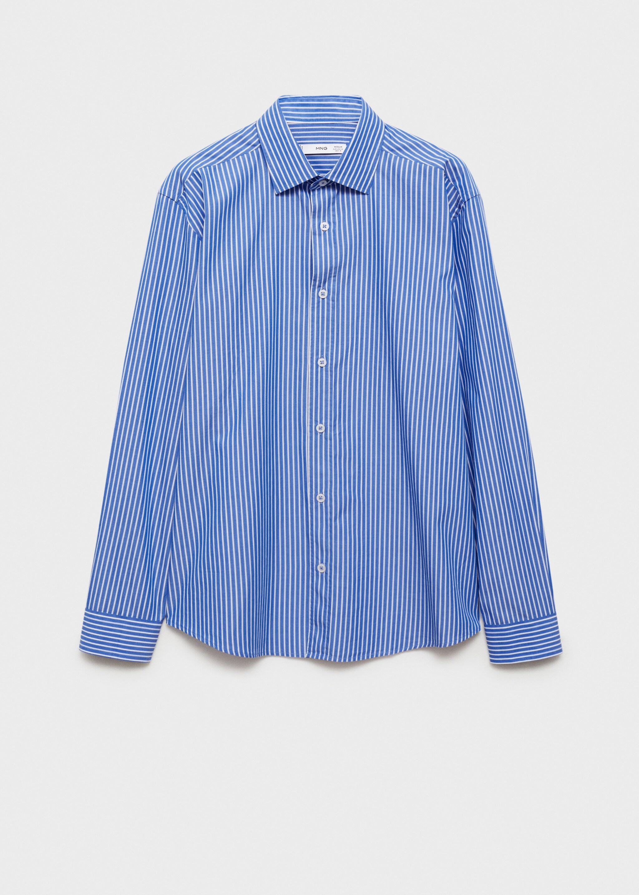 100% cotton regular-fit striped shirt - Article without model, Sky Blue. Ref: 87032890-00.