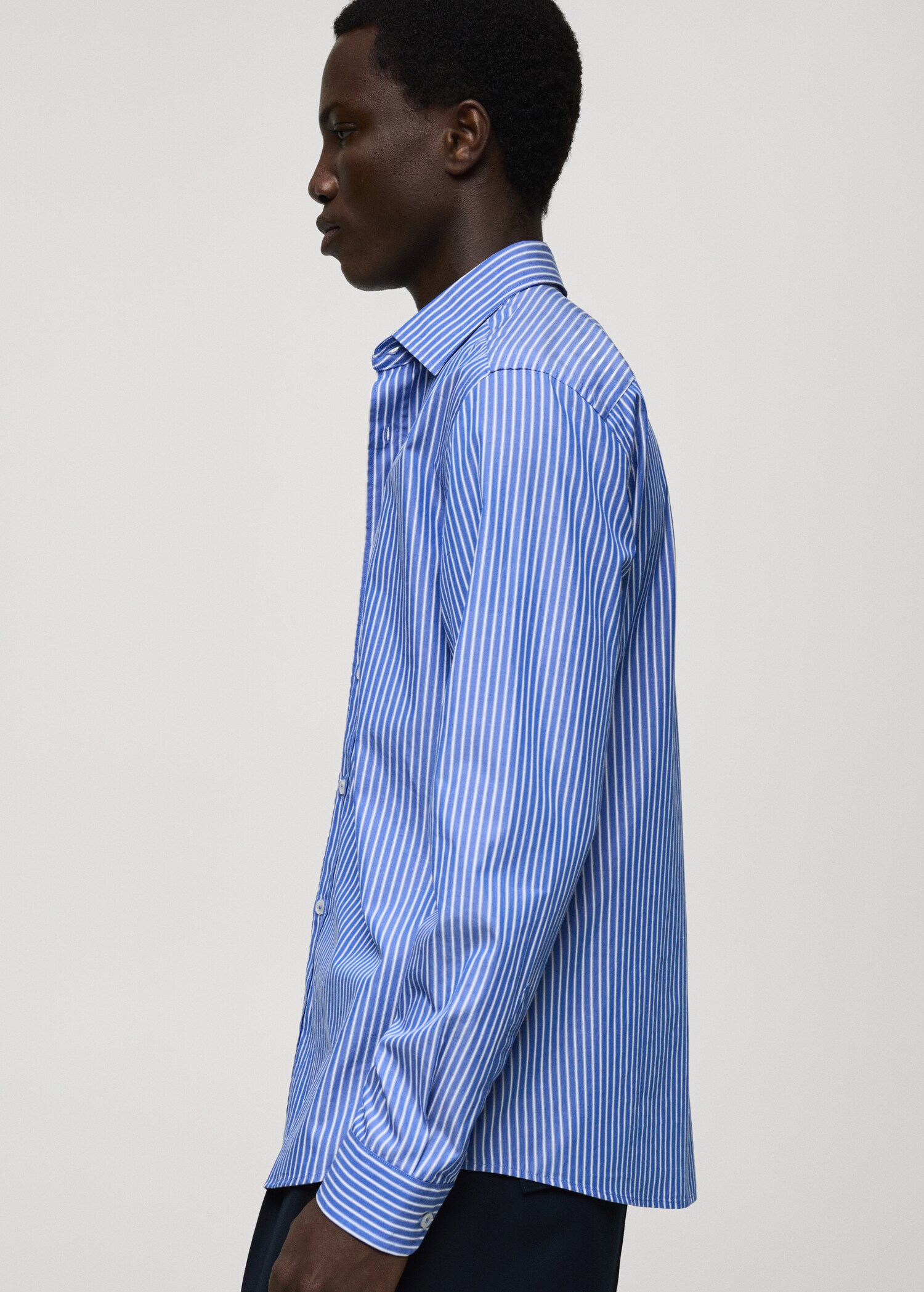 100% cotton regular-fit striped shirt - Details of the article 2