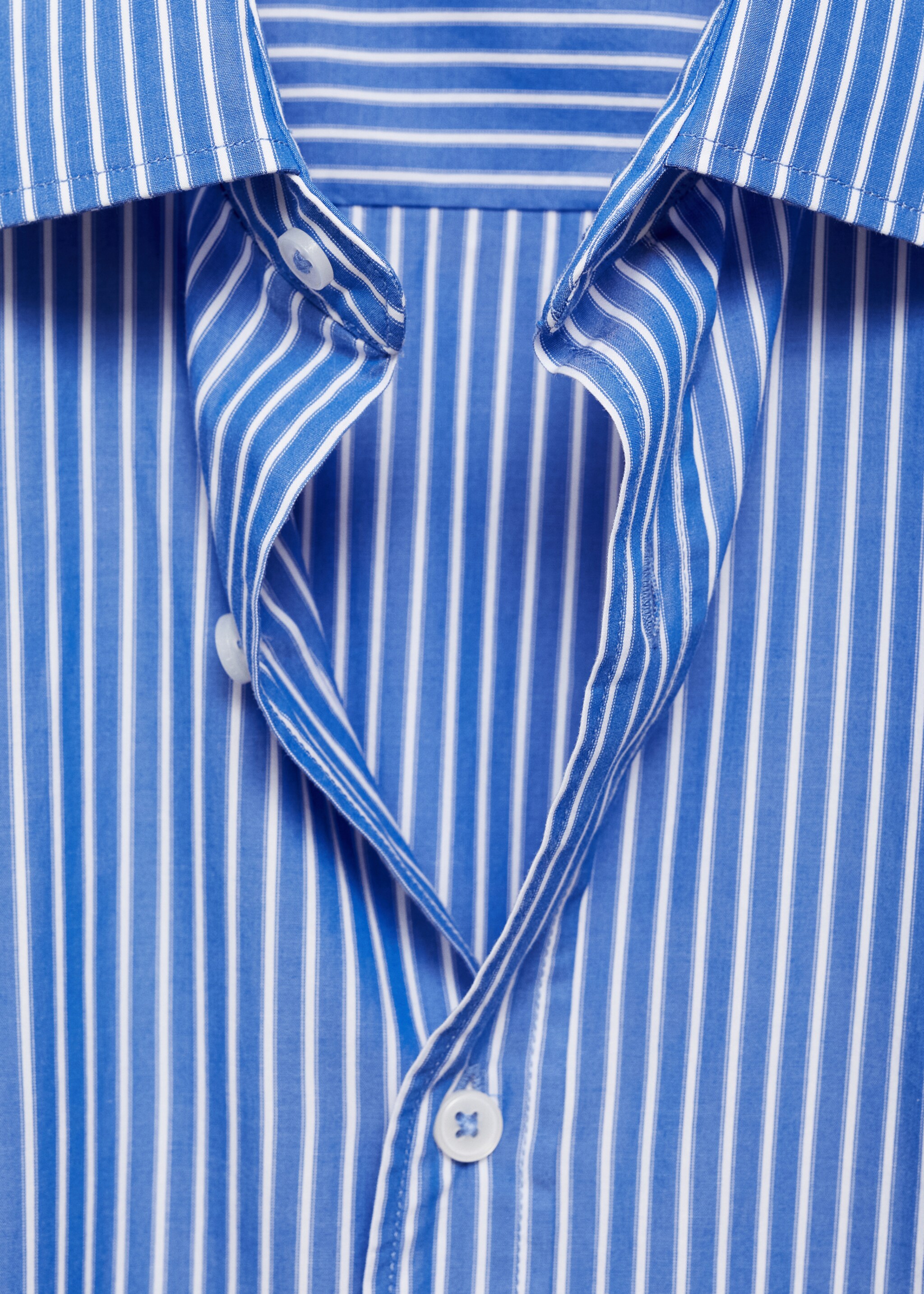 100% cotton regular-fit striped shirt - Details of the article 8, Sky Blue. Ref: 87032890-00.