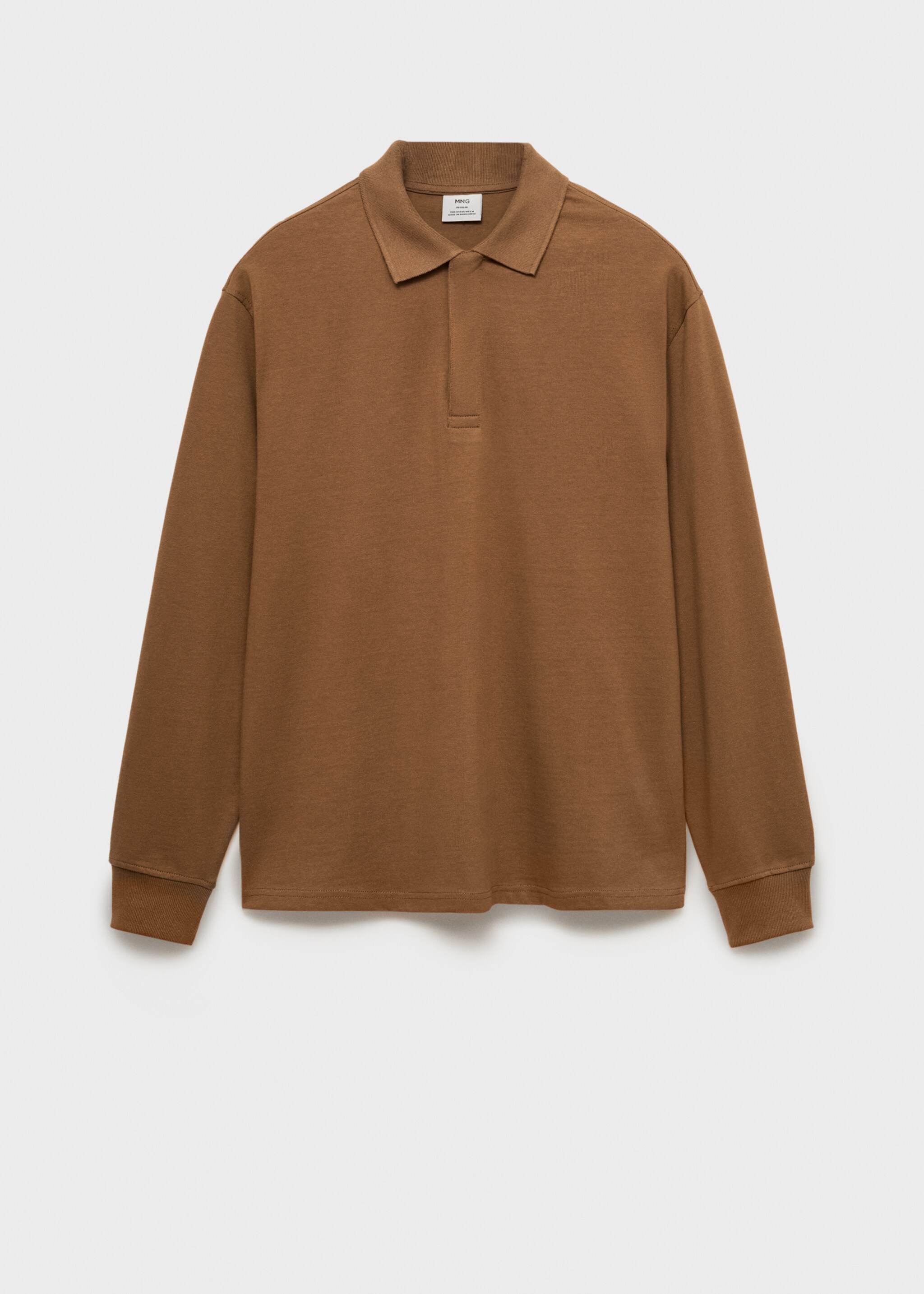 100% cotton polo sweatshirt - Article without model, Medium Brown. Ref: 87032892-00.