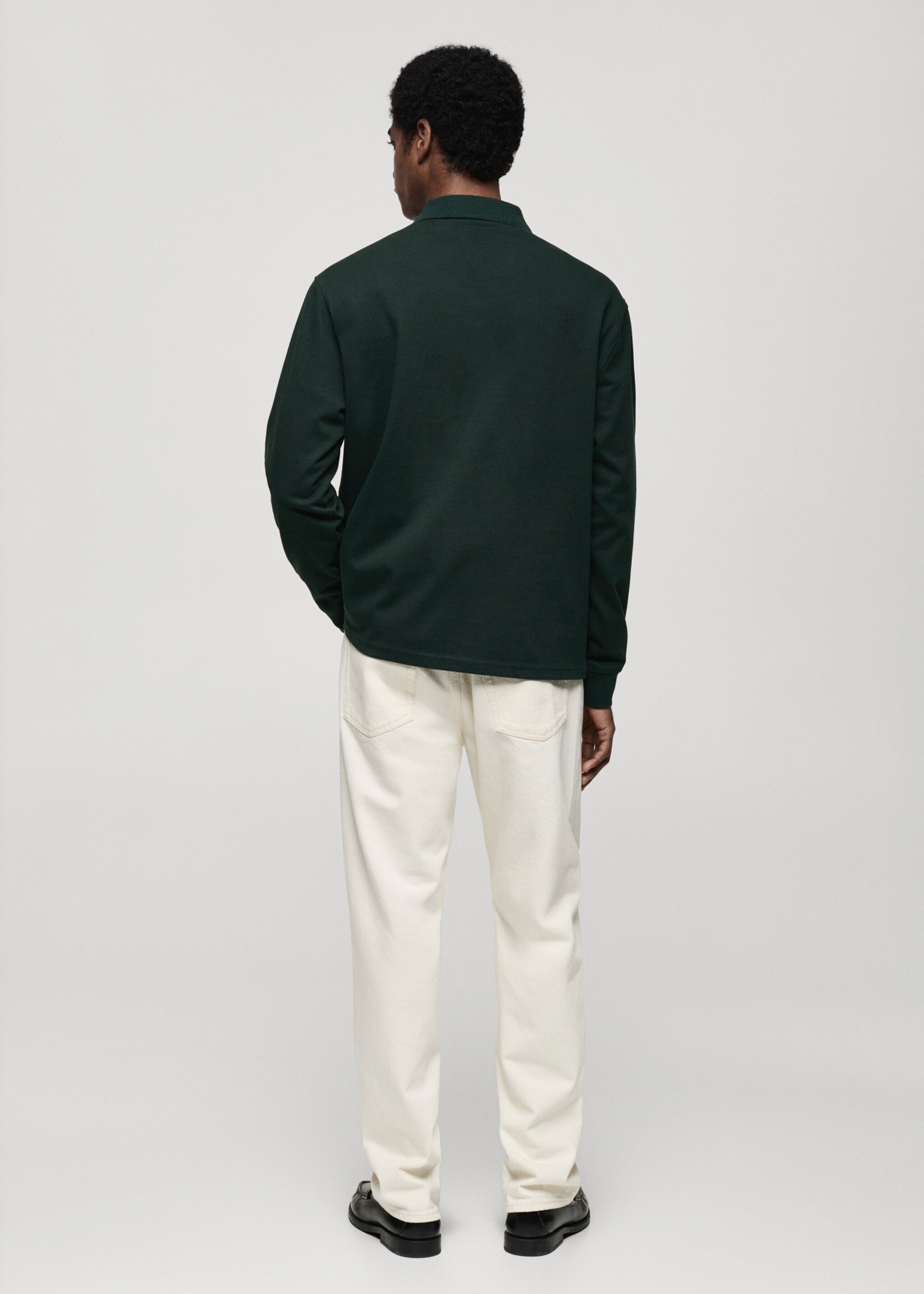 100% cotton polo sweatshirt - Reverse of the article, Green. Ref: 87032892-00.