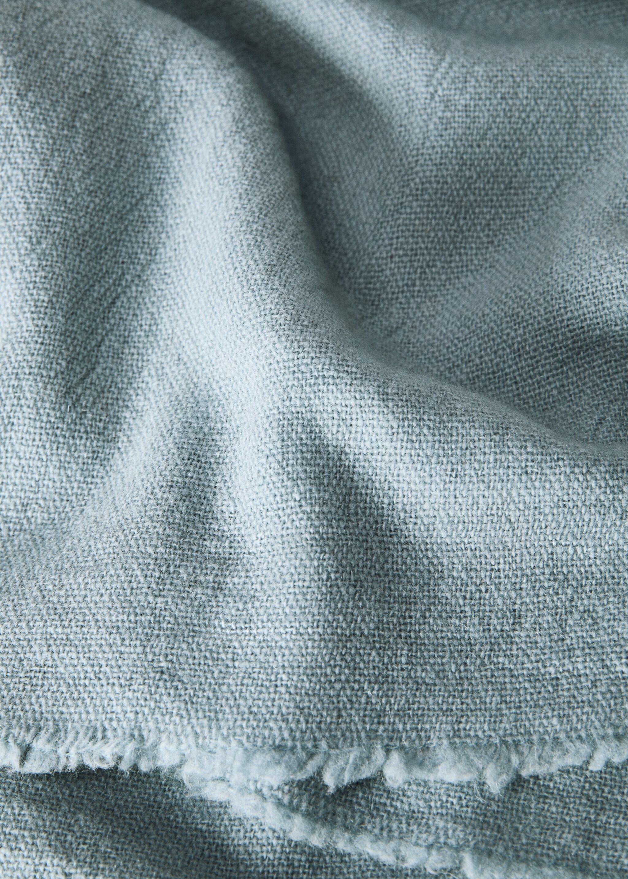 Kontrastrandig filt i 100% ull - Detaljer om artikeln 2, Himmelblå. Ref: 87032895-00.