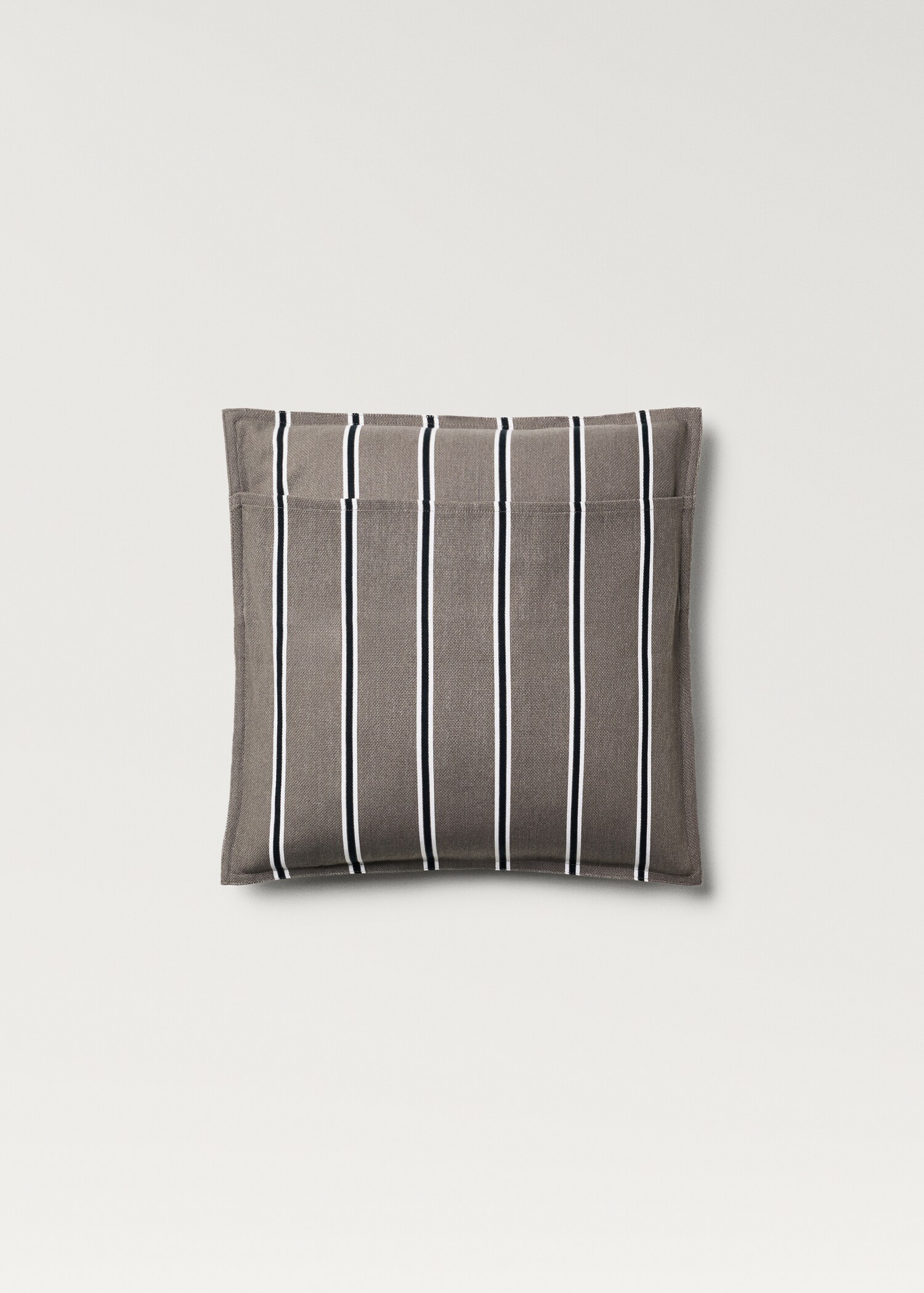 Fine-striped cushion cover with backstitch 45x45 cm - Details of the article 1