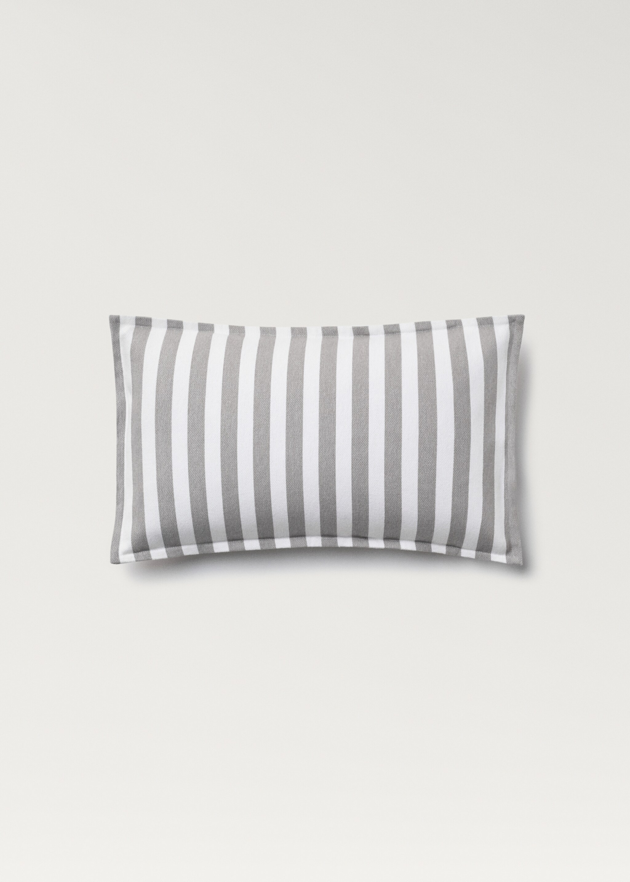 Stripe-print cushion cover 30x50 cm - Article without model, Light/Pastel Grey. Ref: 87032913-00.