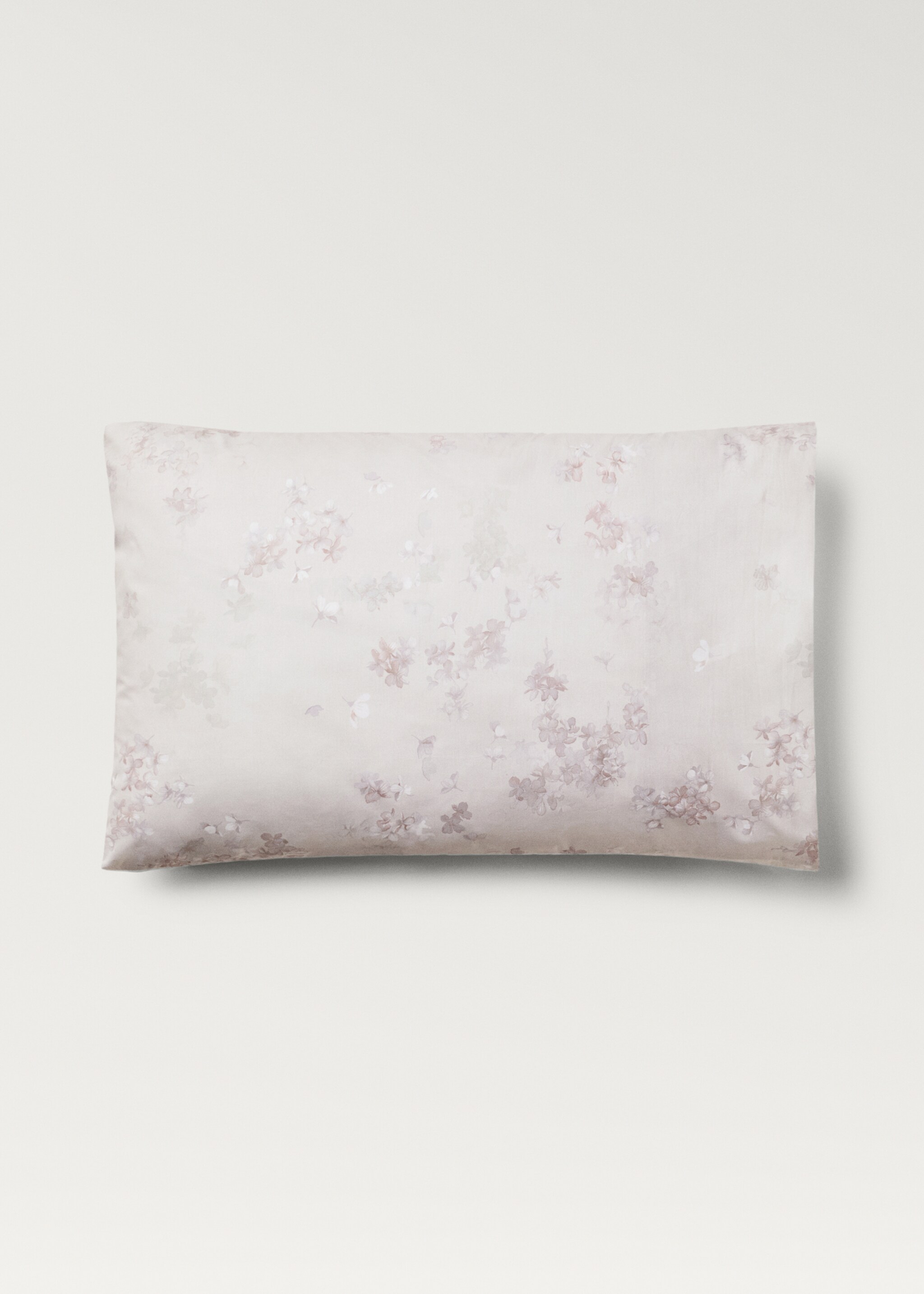 Two cotton percale romantic floral-print pillowcases 50x75 cm - Article without model, Forest Green. Ref: 87032935-00.