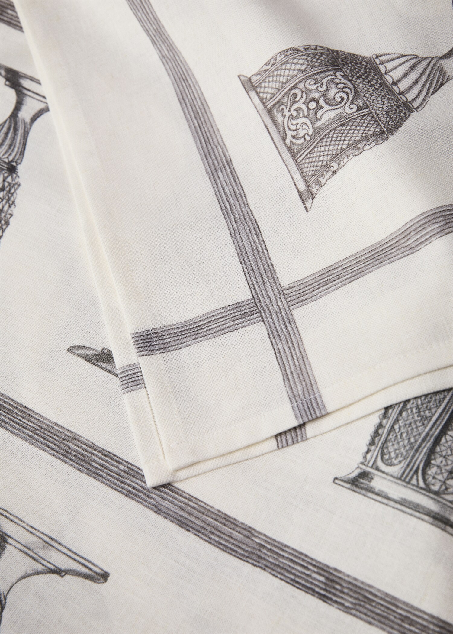 Linen-cotton tablecloth with glasses print for 8 to 10 diners - Details of the article 2