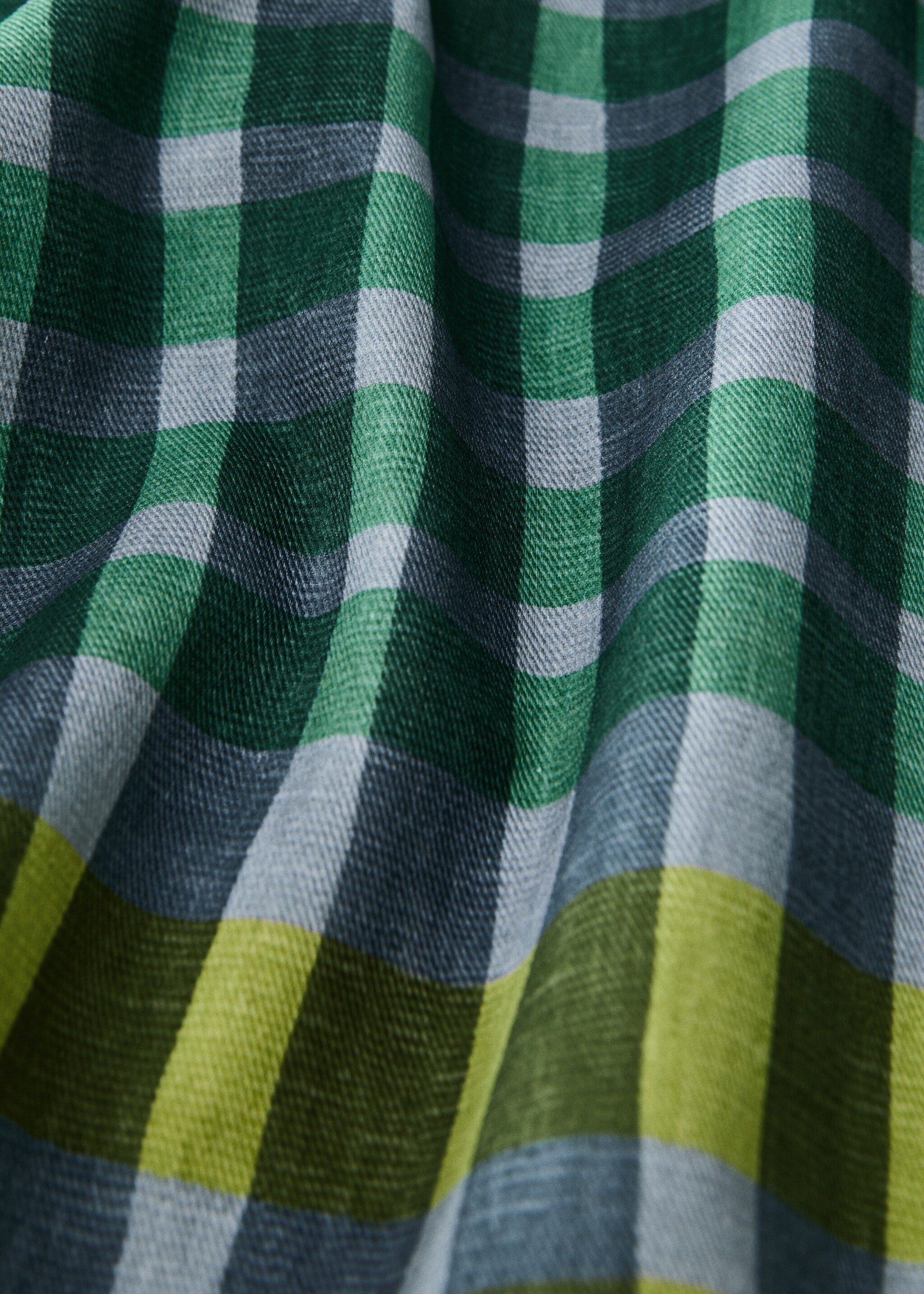 Multi-coloured printed cotton tablecloth for 6 to 8 diners - Details of the article 2, Mint Green. Ref: 87032951-00.