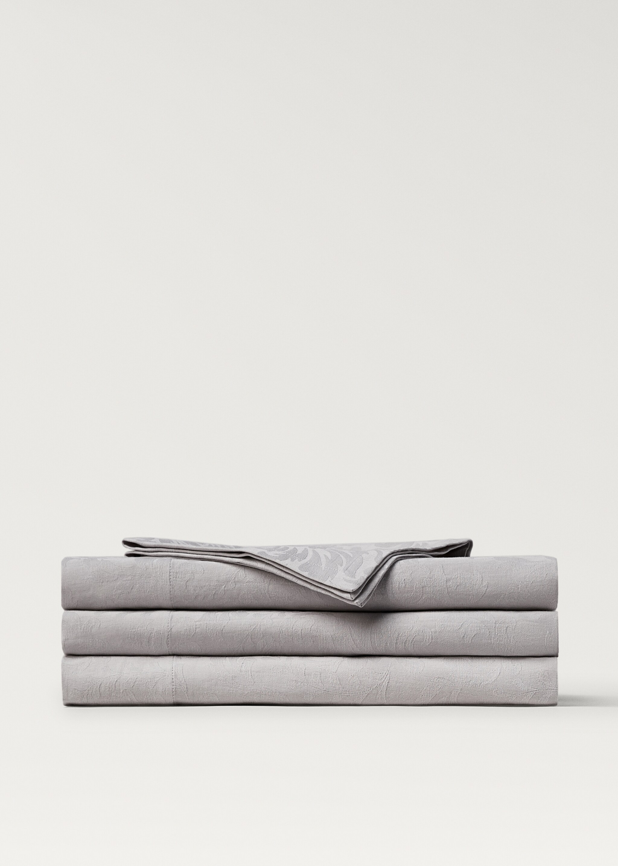 Estovalles cotó jacquard floral 6 a 8 comensals - Article sense model, Gris. Ref: 87032960-00.