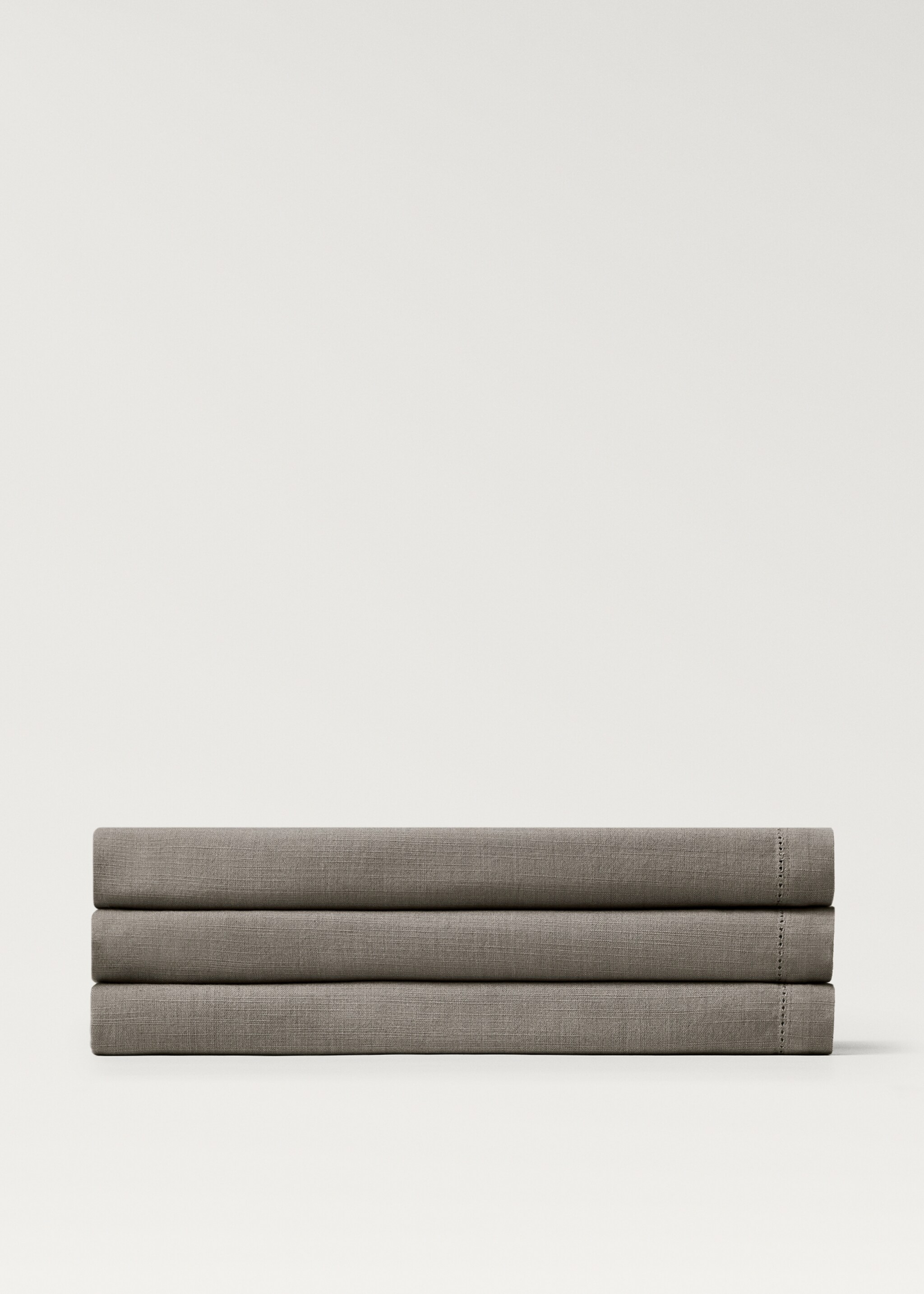 Cotton vanilla tablecloth for 2 to 4 diners - Article without model, Medium Grey. Ref: 87032964-00.