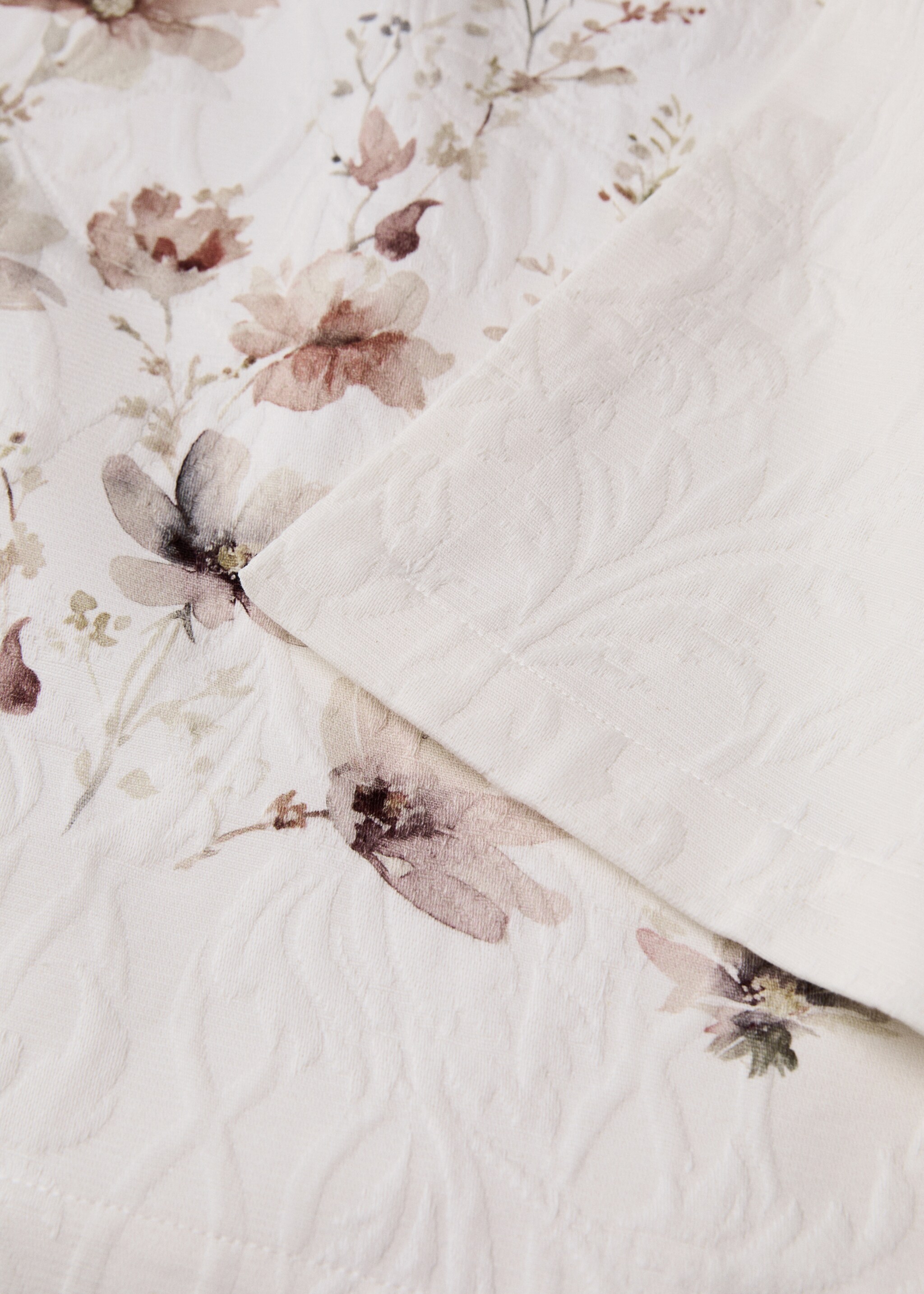 Jacquard-Tischdecke mit Mini-Blumenmuster für 2 bis 4 Personen - Detail des Artikels 2, Sandfarben. Ref: 87032970-00.